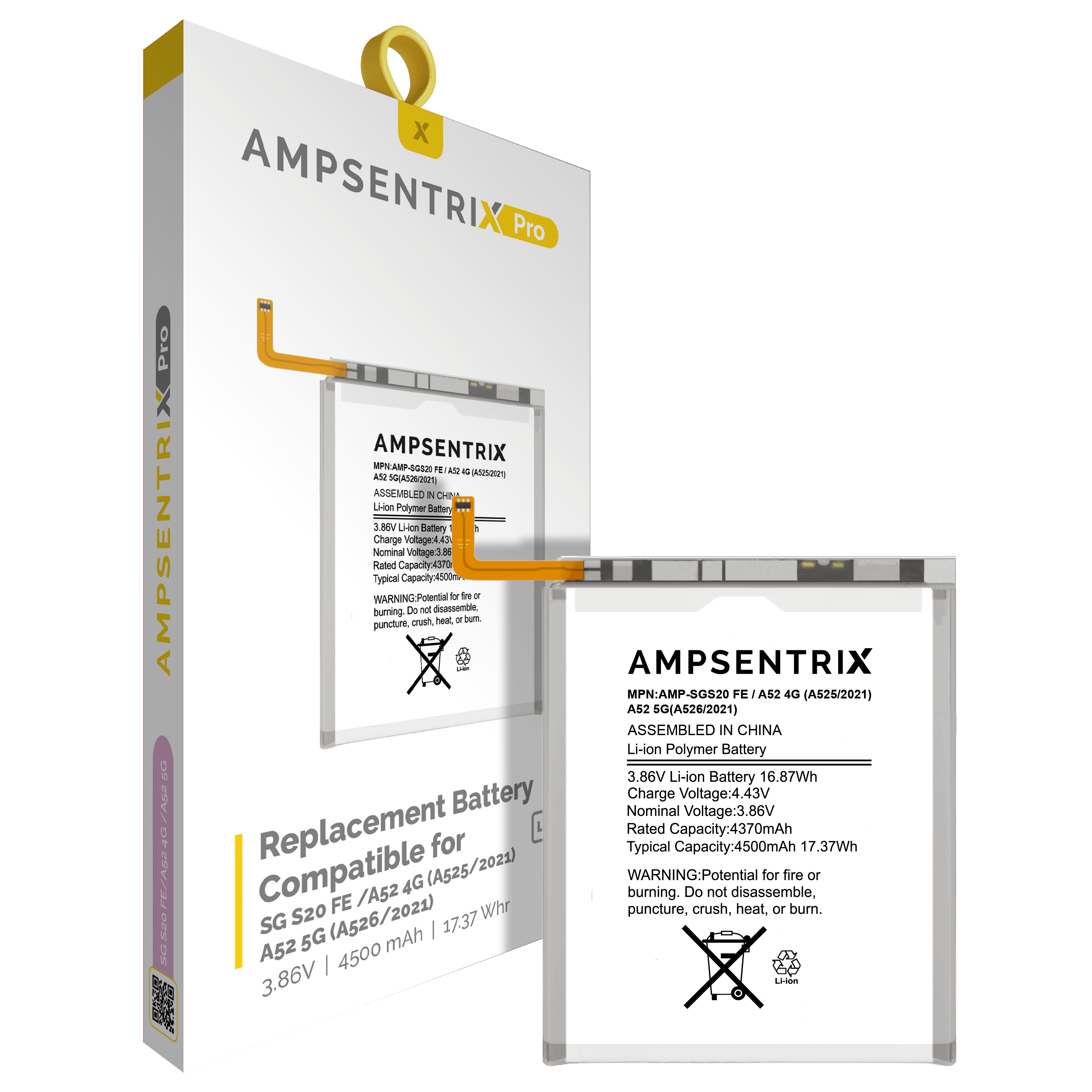 Batteria di ricambio per Samsung Galaxy S20 FE / A52 4G (A525 / 2021) / A52 5G (A526 / 2021) / A52s (A528 / 2021) (AmpSentrix Pro)