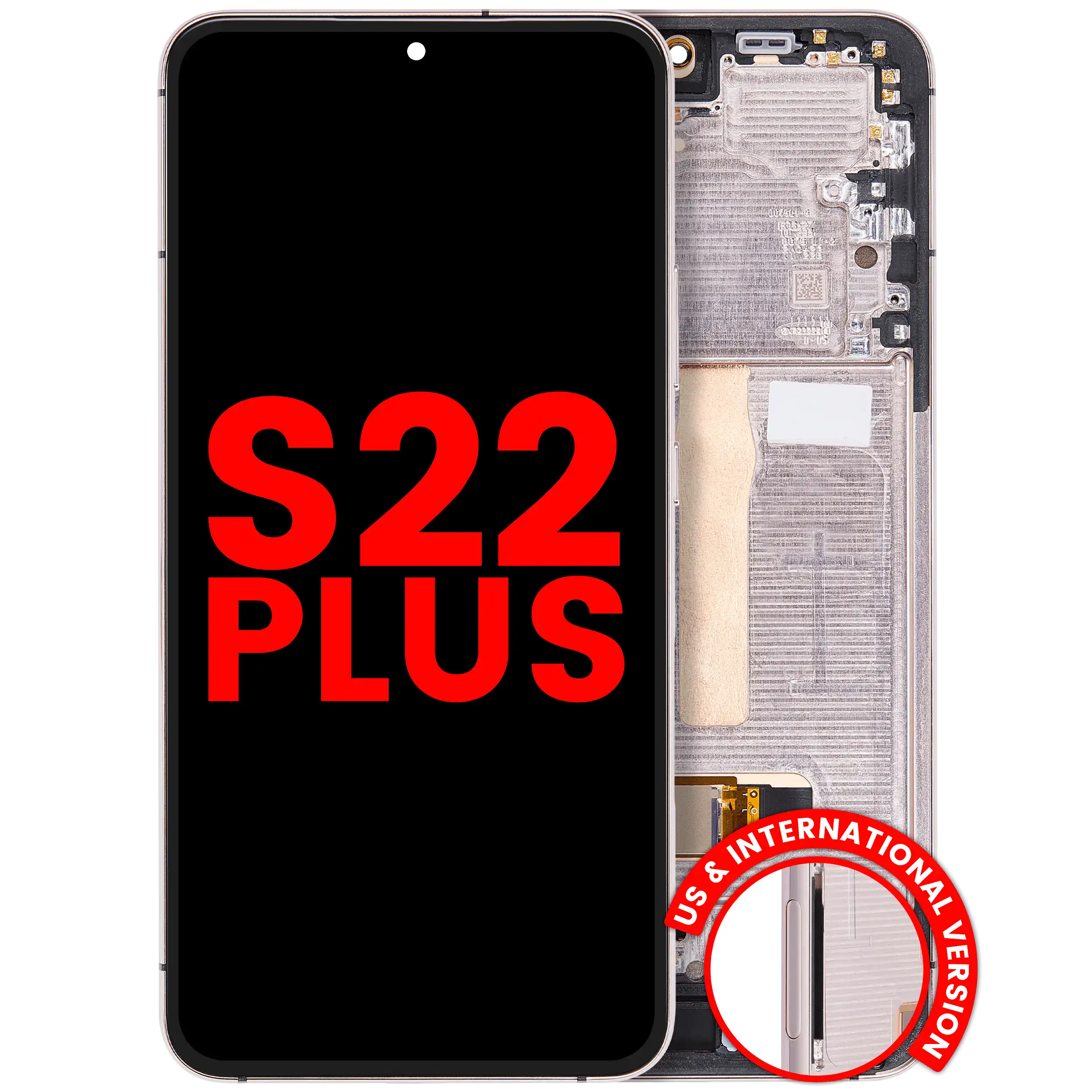 Display OLED completo con Frame per Samsung Galaxy S22 Plus 5G (US e International Version) (Rosa Oro / Violet)