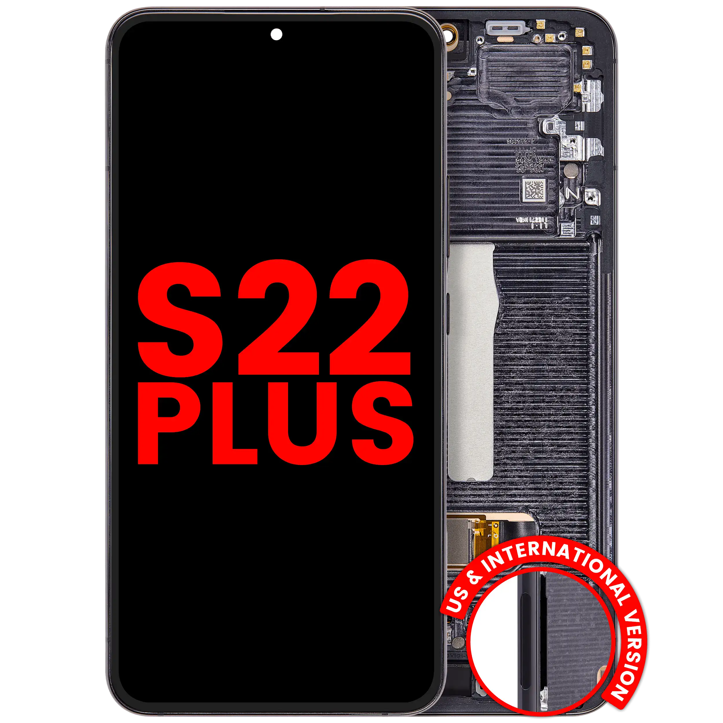Display OLED completo con Frame per Samsung Galaxy S22 Plus 5G (US e International Version) (Phantom Nero)