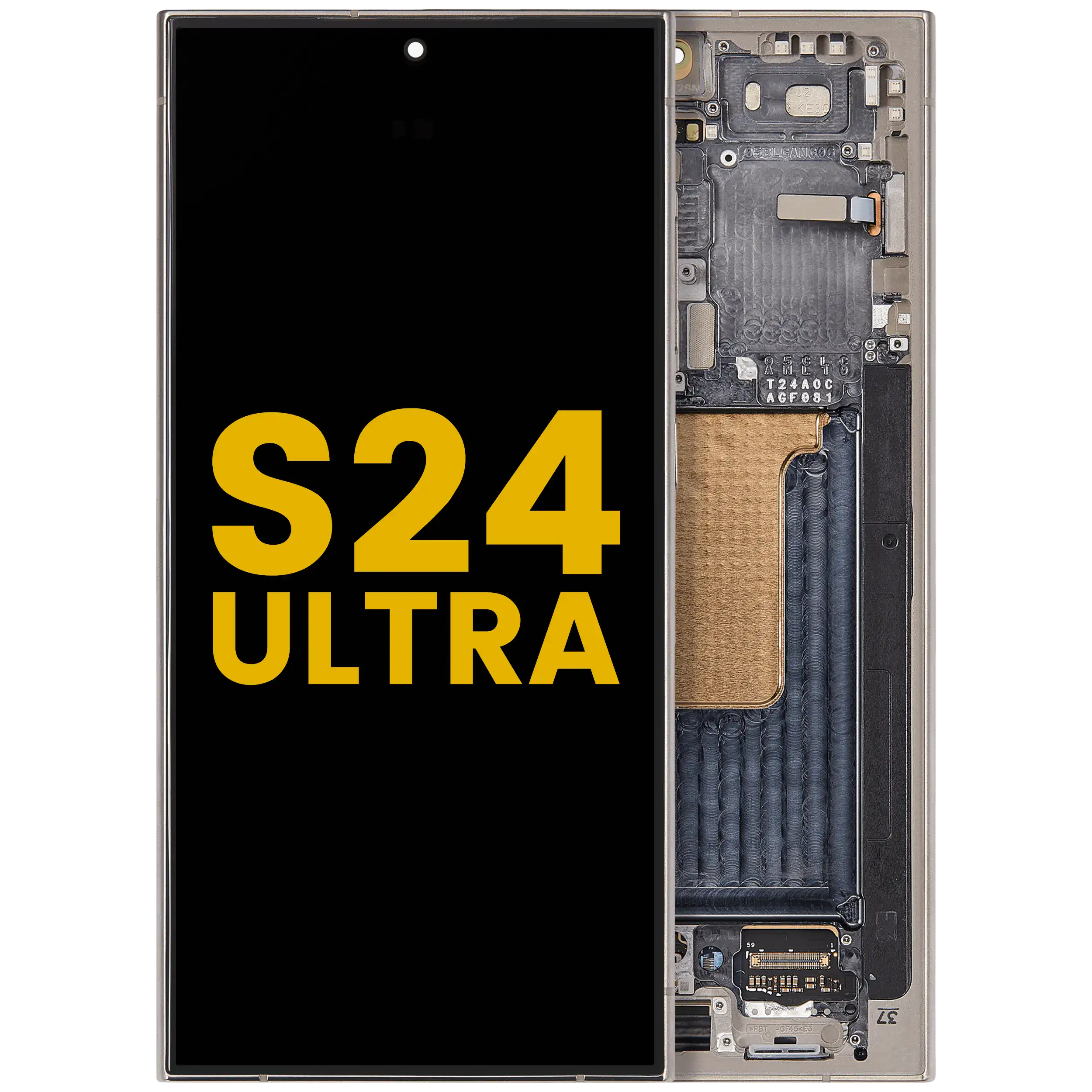 Display OLED completo con Frame per Samsung Galaxy S24 Ultra (Refurbished) (Titanio Grigio)