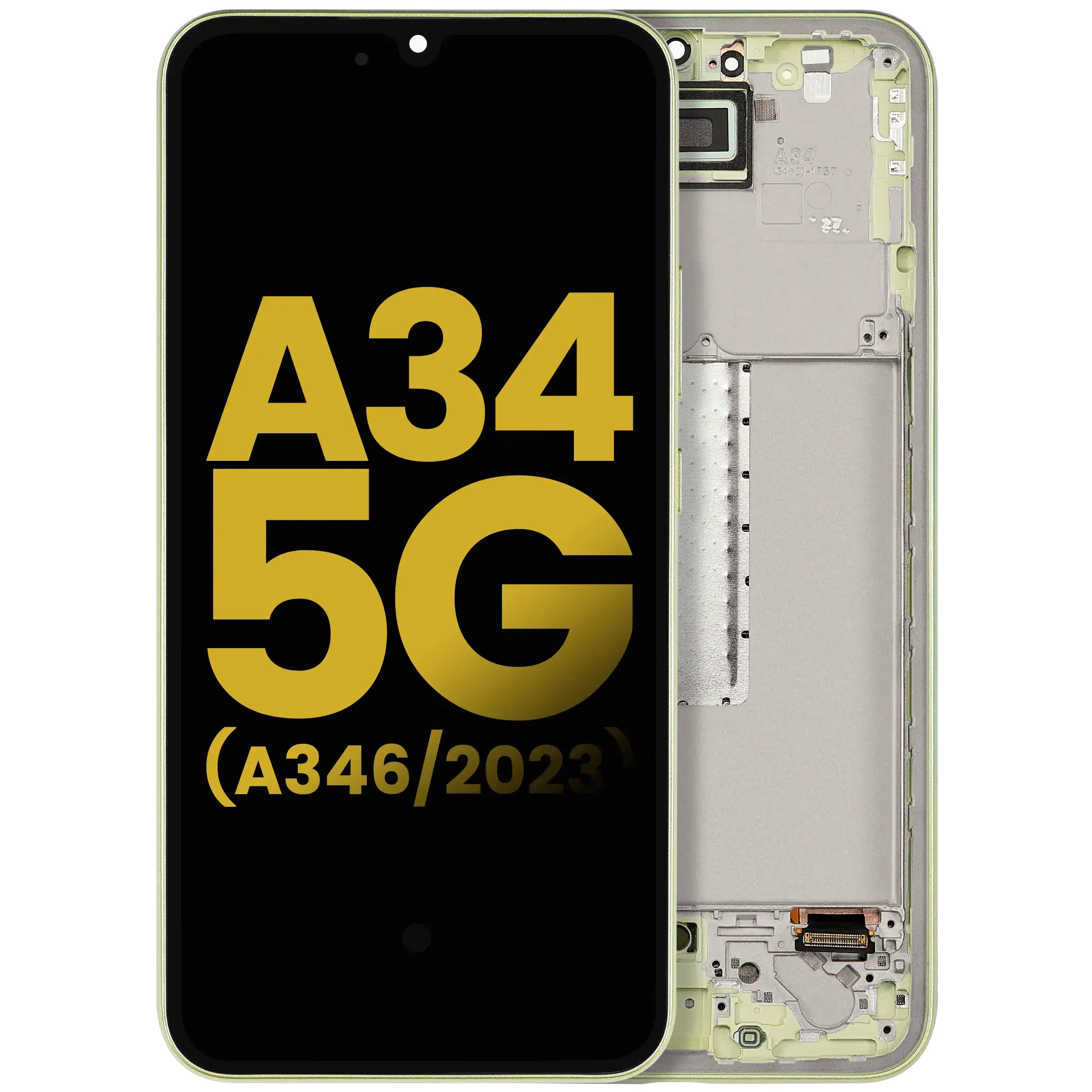 Display OLED completo con Frame per Samsung Galaxy A34 5G (A346 / 2023) (Refurbished) (Lime)