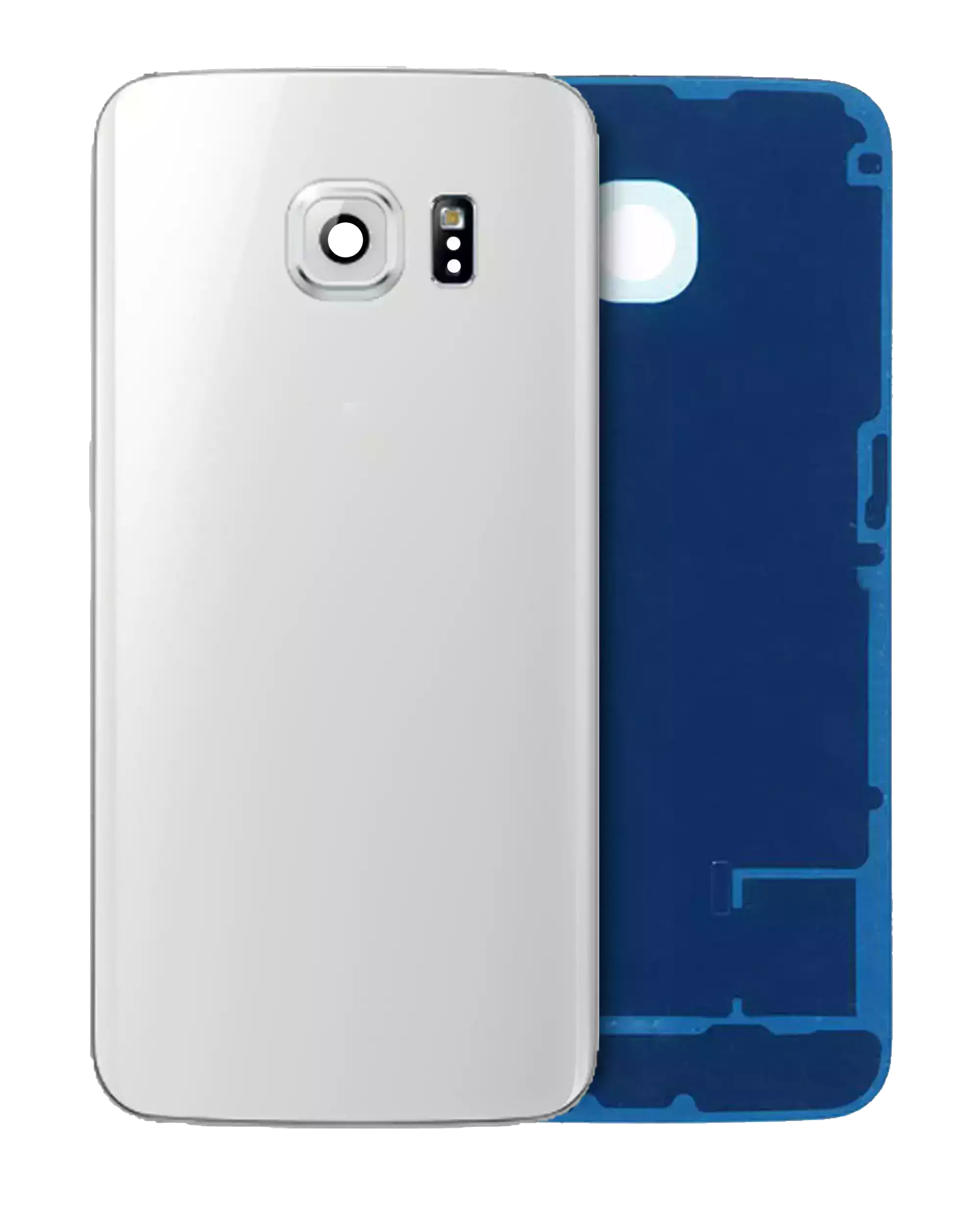 vetro cover posteriore con Vetro fotocamera per Samsung Galaxy S6 Edge (Service Pack) (Bianco)