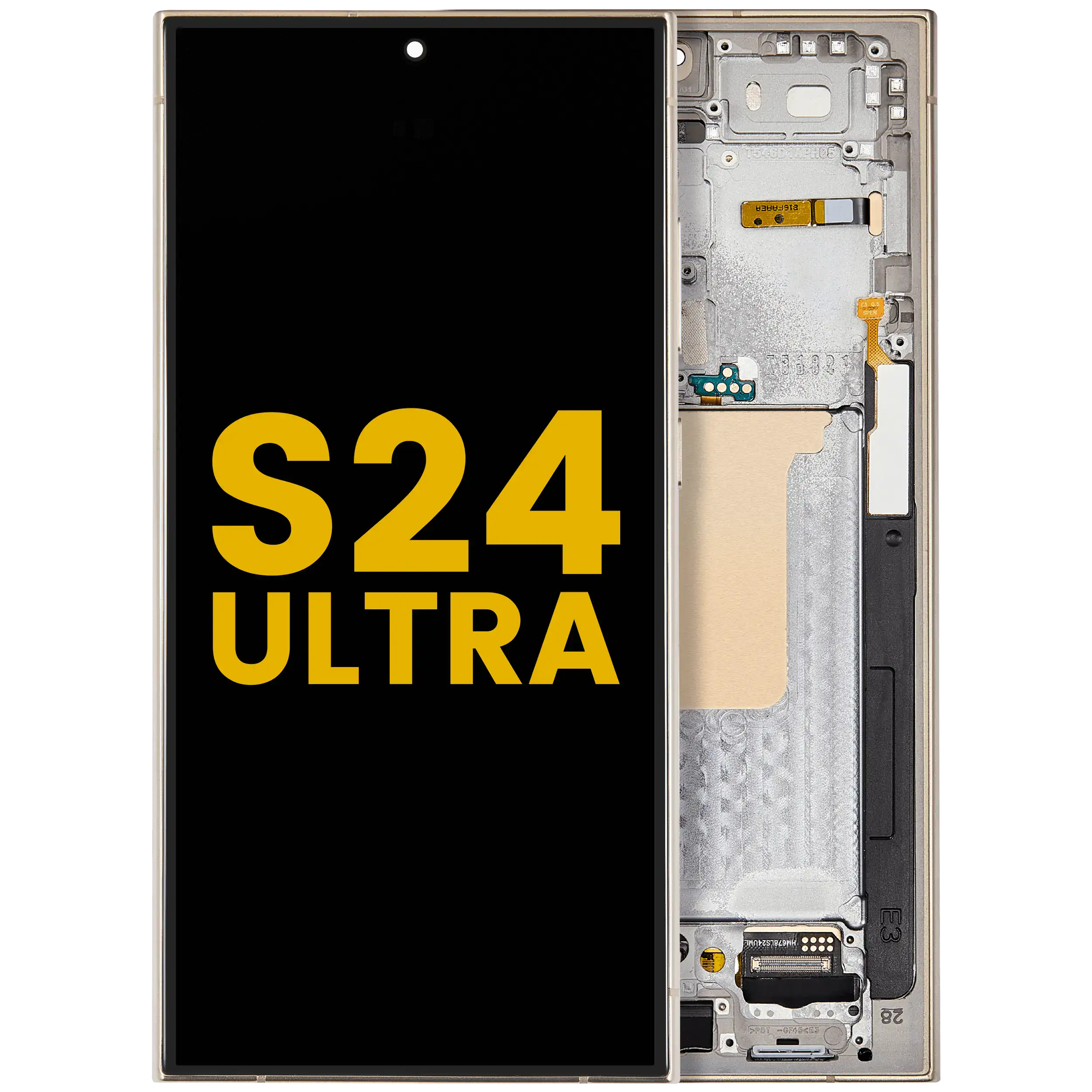Display OLED completo con Frame per Samsung Galaxy S24 Ultra (Refurbished) (Titanio Giallo)
