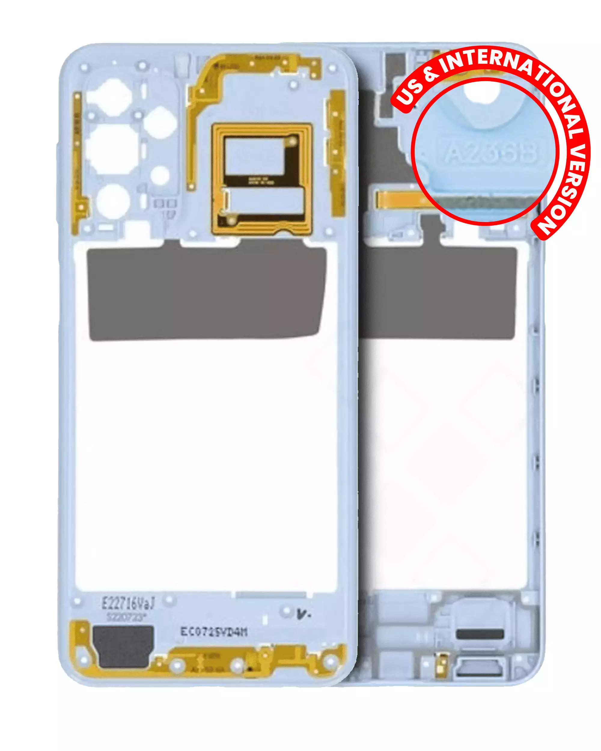 Frame centrale per Samsung Galaxy A23 5G (A236B / 2022) (International Version) (Bianco)