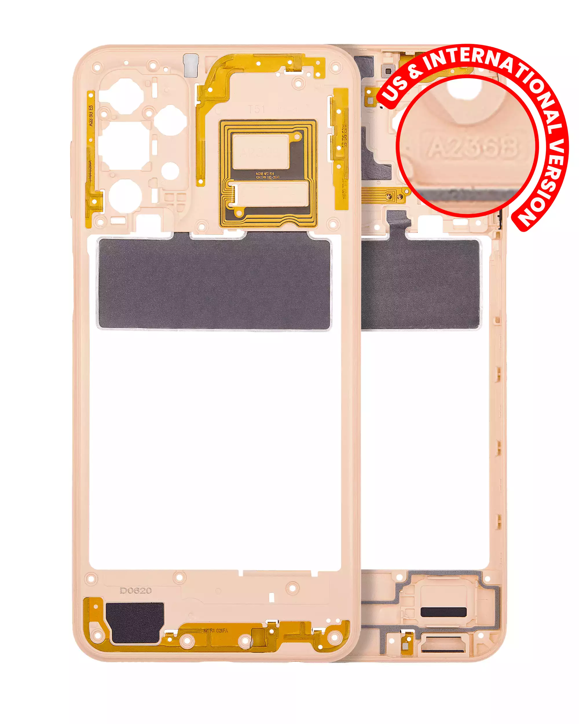 Frame centrale per Samsung Galaxy A23 5G (A236B / 2022) (International Version) (Peach)
