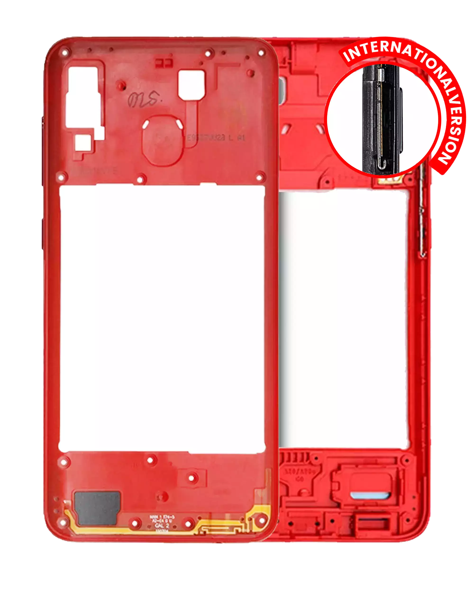 Frame centrale per Samsung Galaxy A20 (A205 / 2019) (International Version) (Rosso)