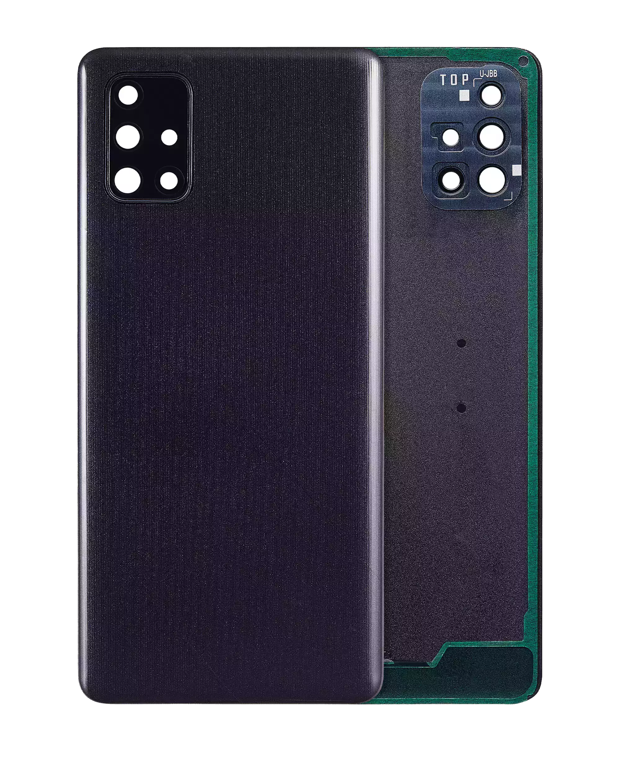 vetro cover posteriore con Vetro fotocamera per Samsung Galaxy A71 (A715 / 2020) (Service Pack) (Nero)