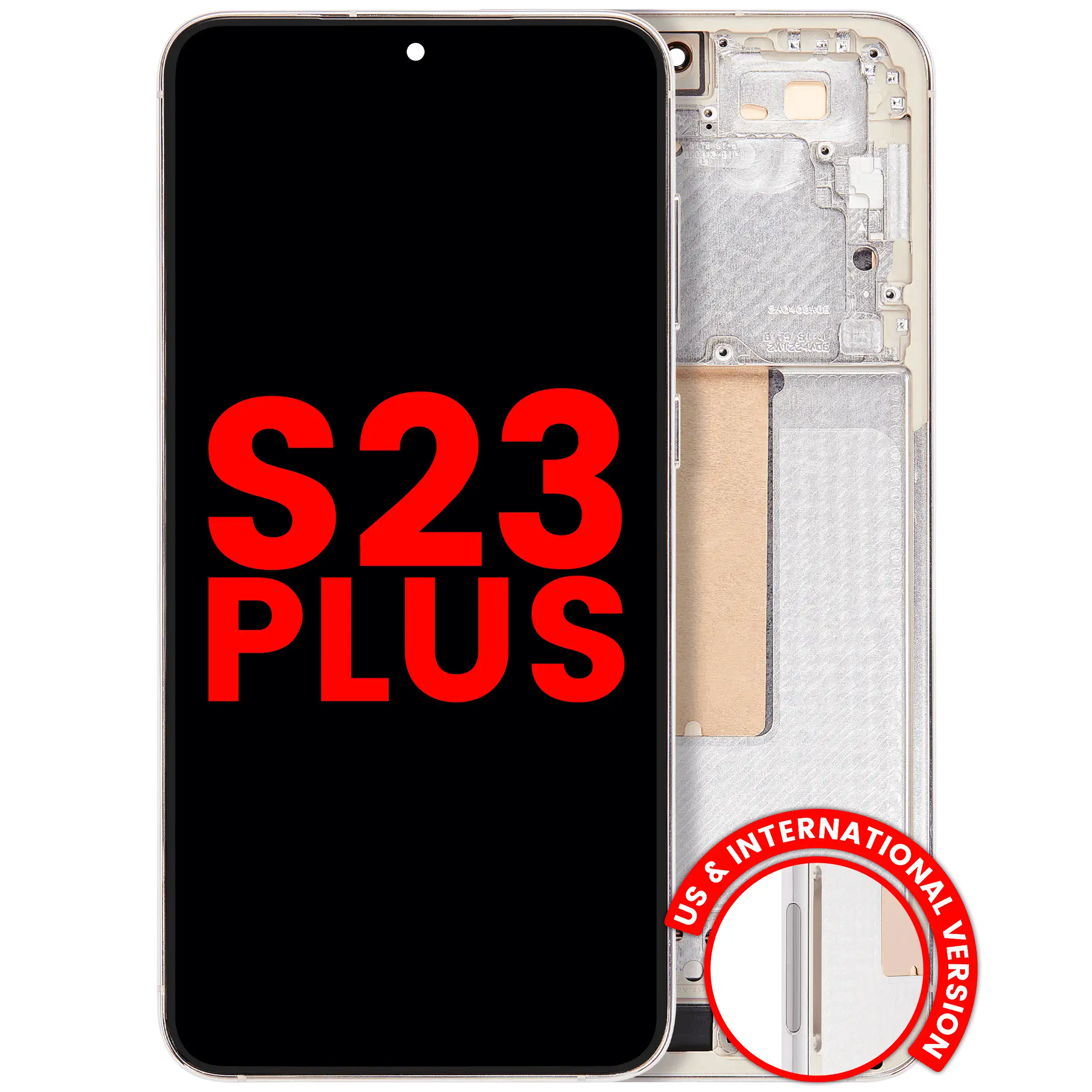 Display OLED completo con Frame per Samsung Galaxy S23 Plus (US e International) (Cream)