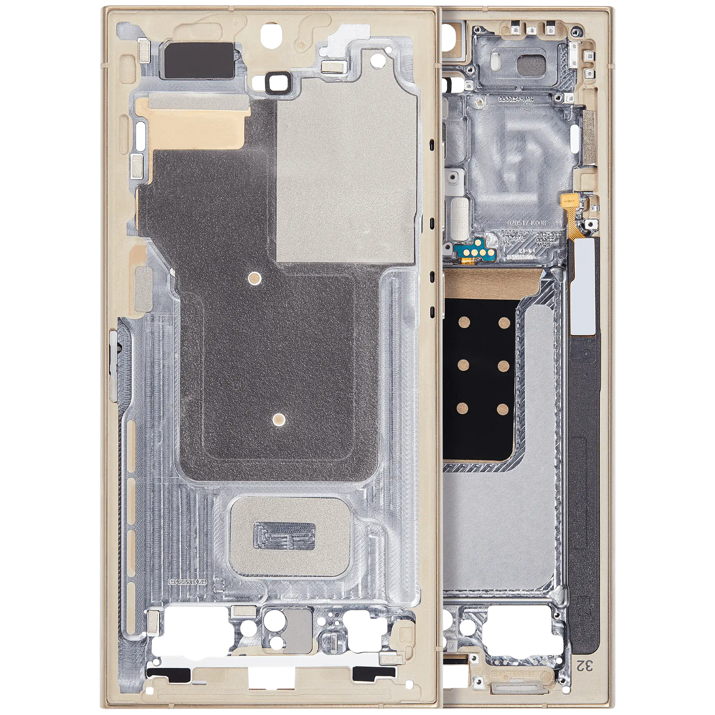 Frame centrale per Samsung Galaxy S24 Ultra 5G (US e International Version) (Titanio Giallo)