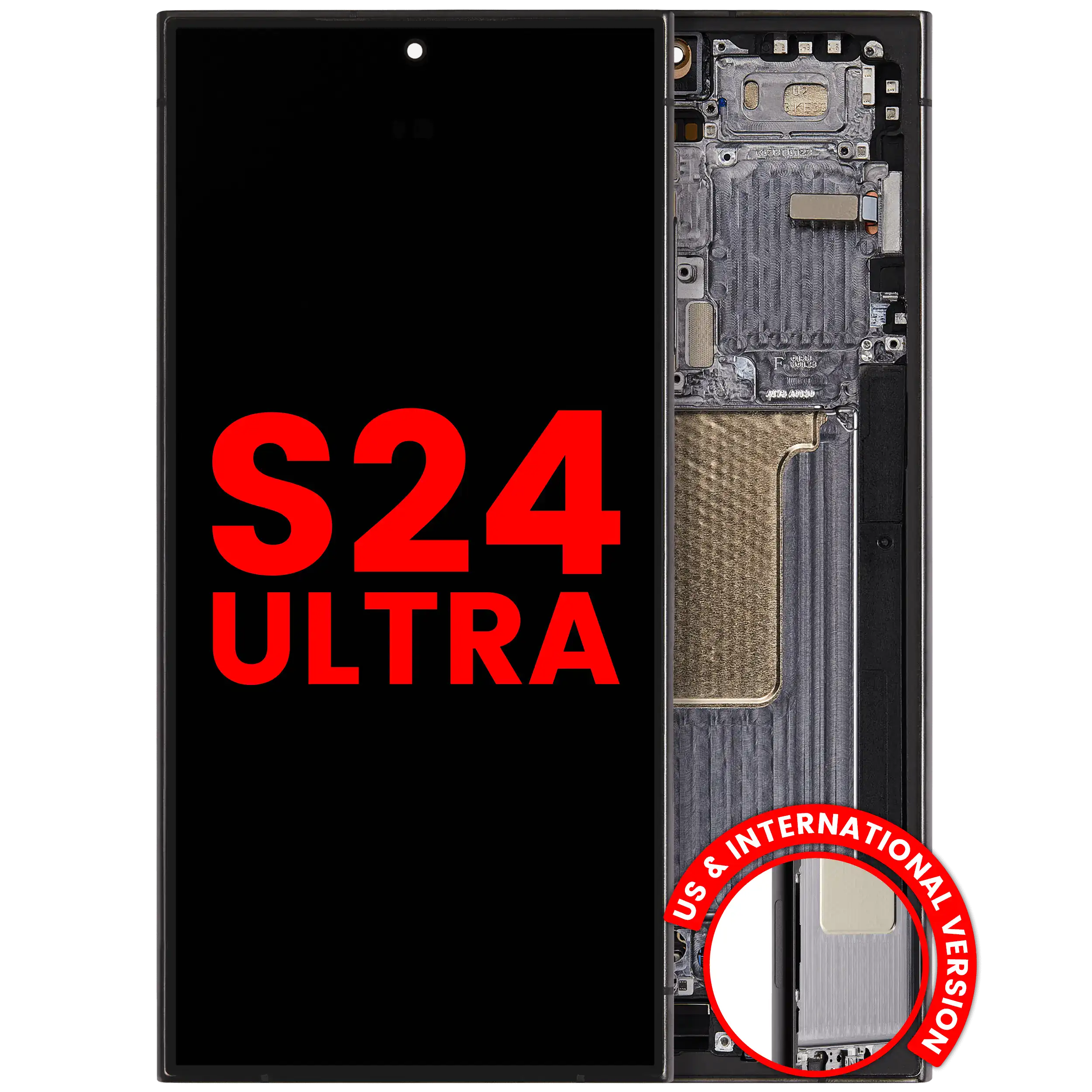 Display OLED completo con Frame per Samsung Galaxy S24 Ultra (US e International Version) (Titanio Nero)