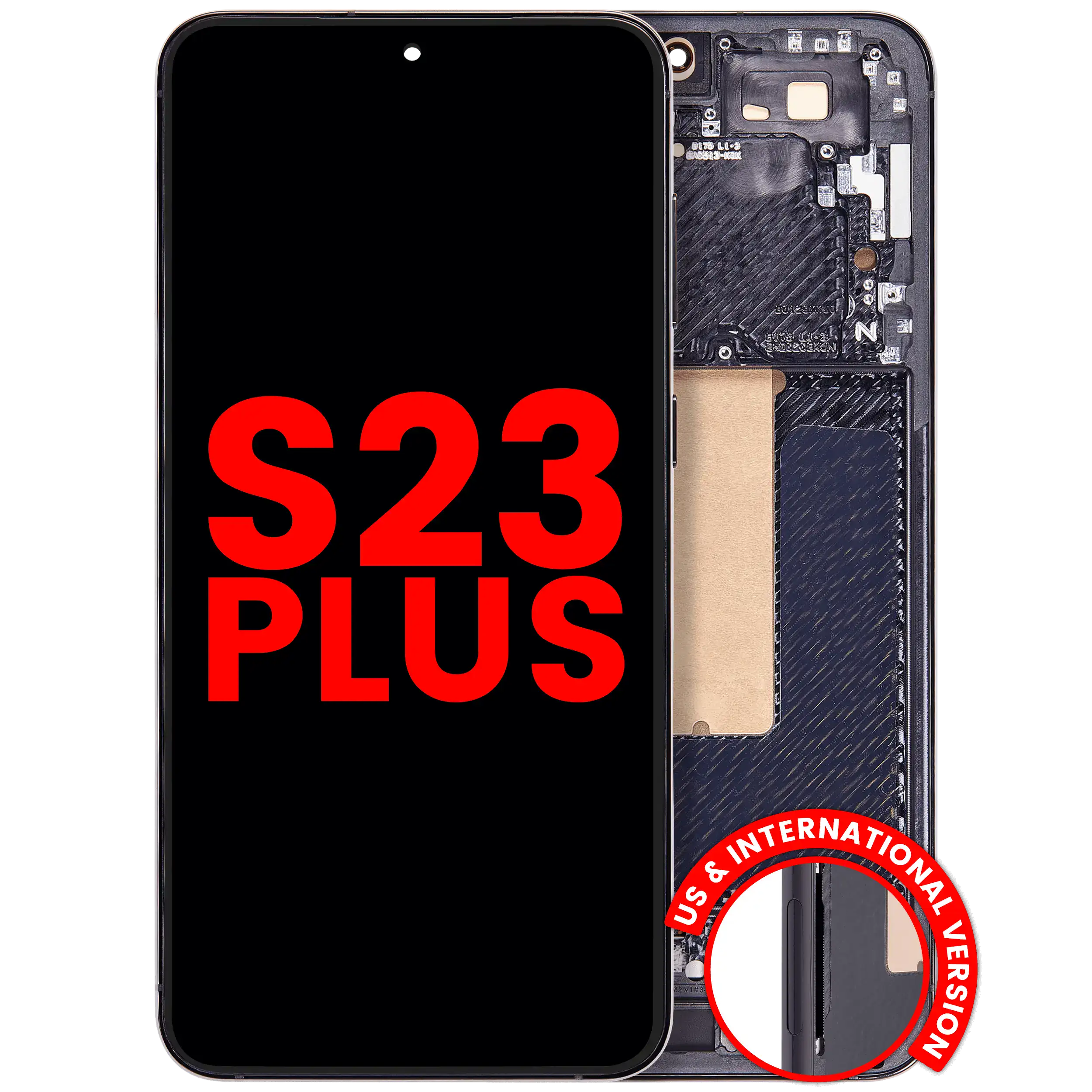 Display OLED completo con Frame per Samsung Galaxy S23 Plus (US e International) (Phantom Nero)