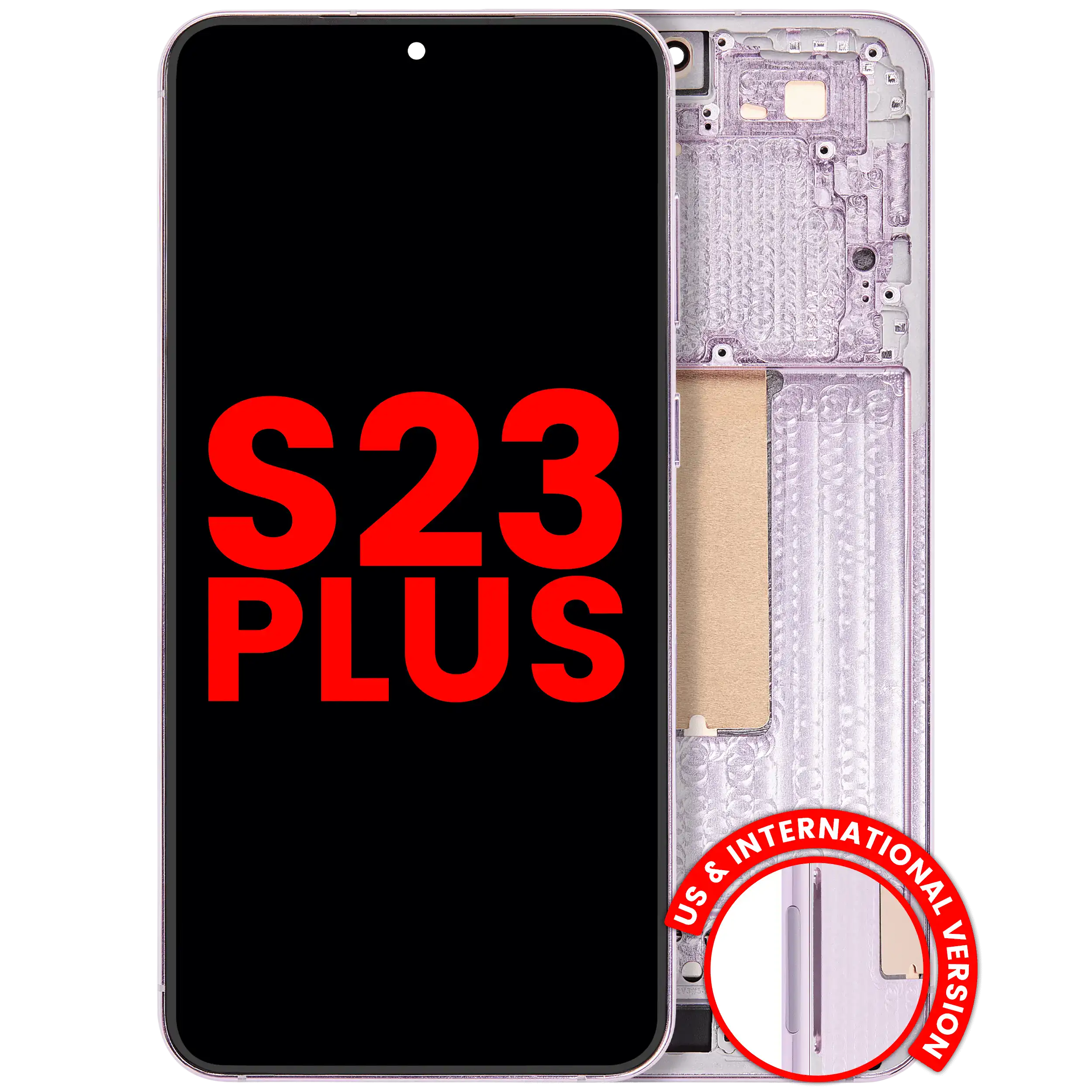 Display OLED completo con Frame per Samsung Galaxy S23 Plus (US e International) (Lavanda)
