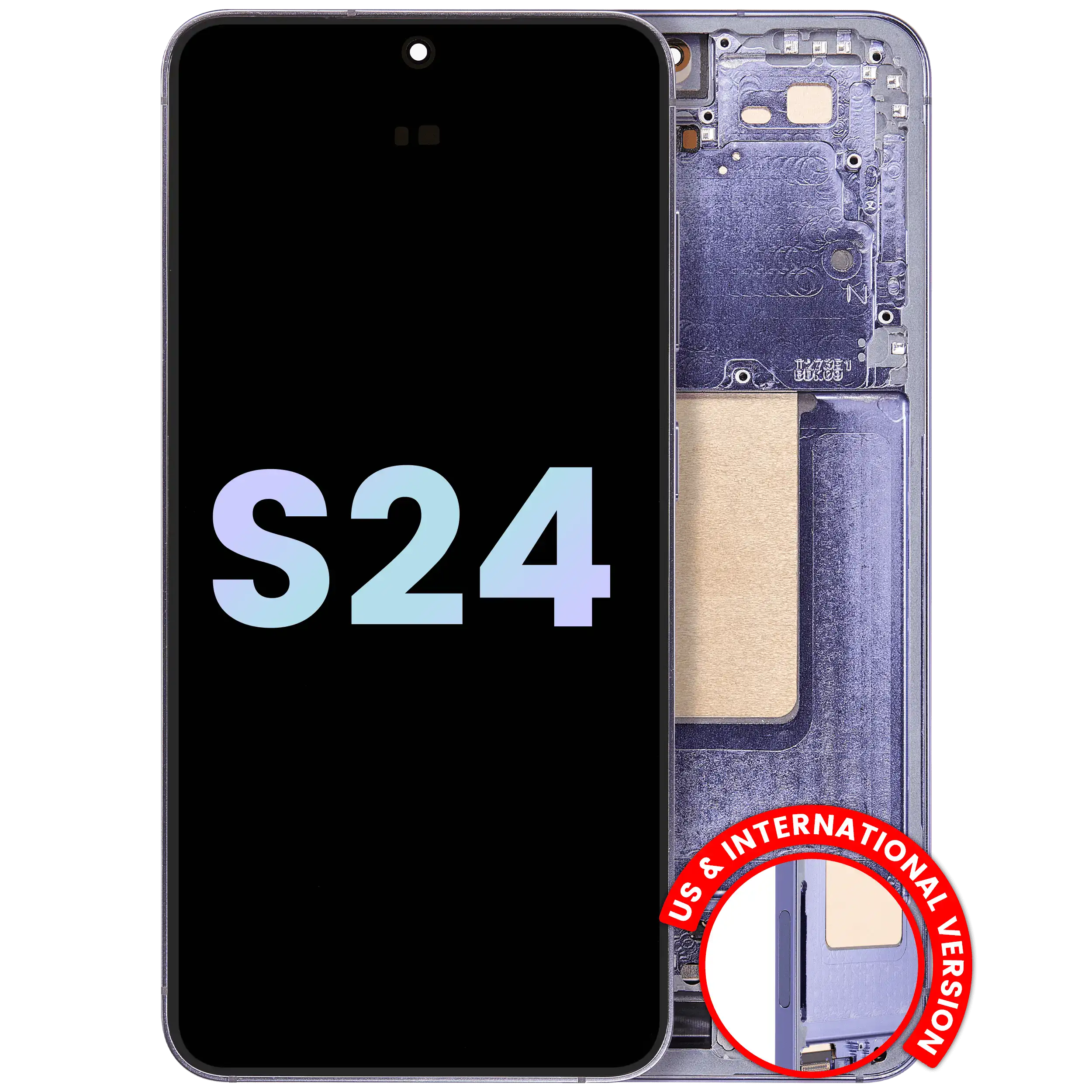 Display OLED completo con Frame per Samsung Galaxy S24 5G (US e International Version) (Service Pack) (Cobalt Violet)