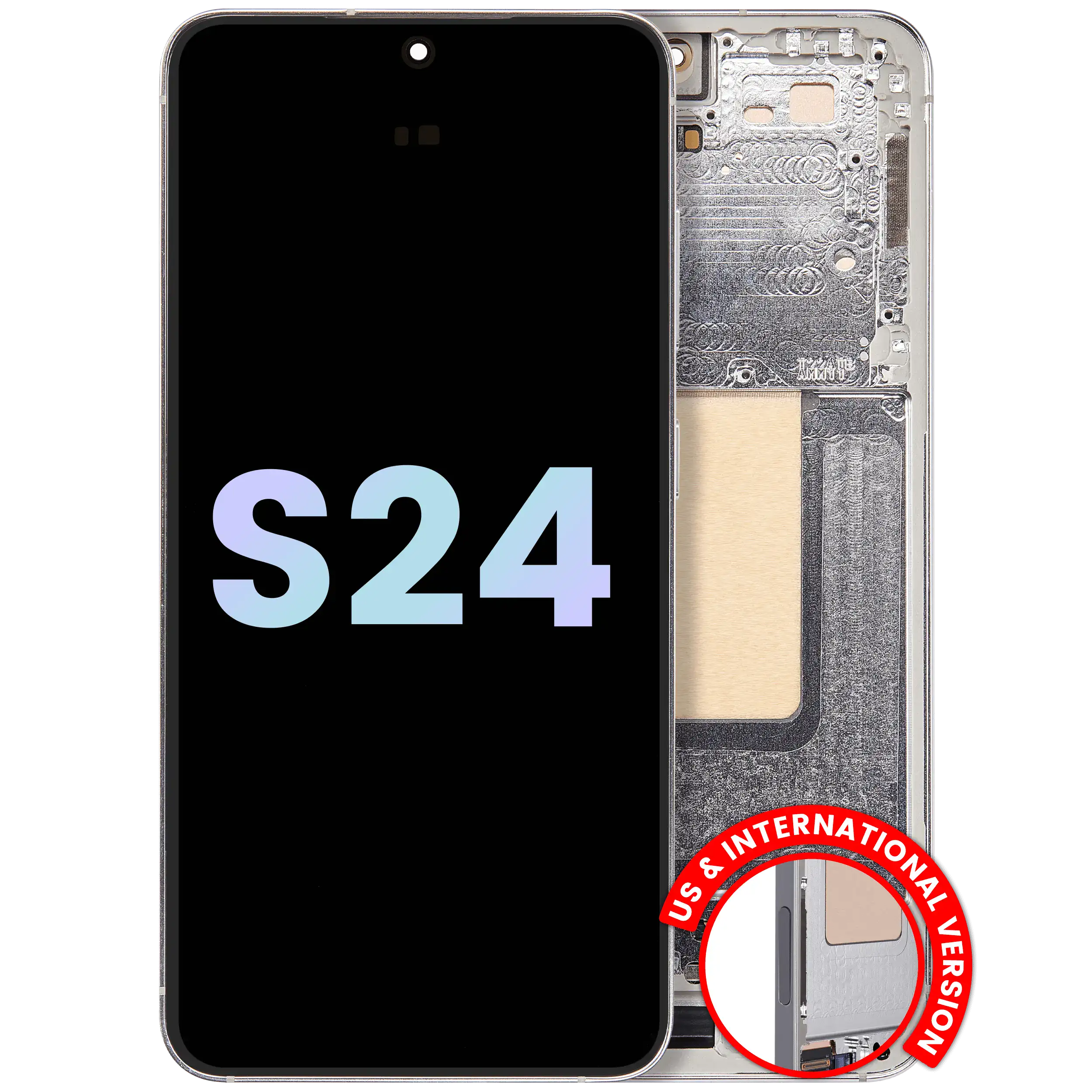Display OLED completo con Frame per Samsung Galaxy S24 5G (US e International Version) (Service Pack) (Marble Grigio)