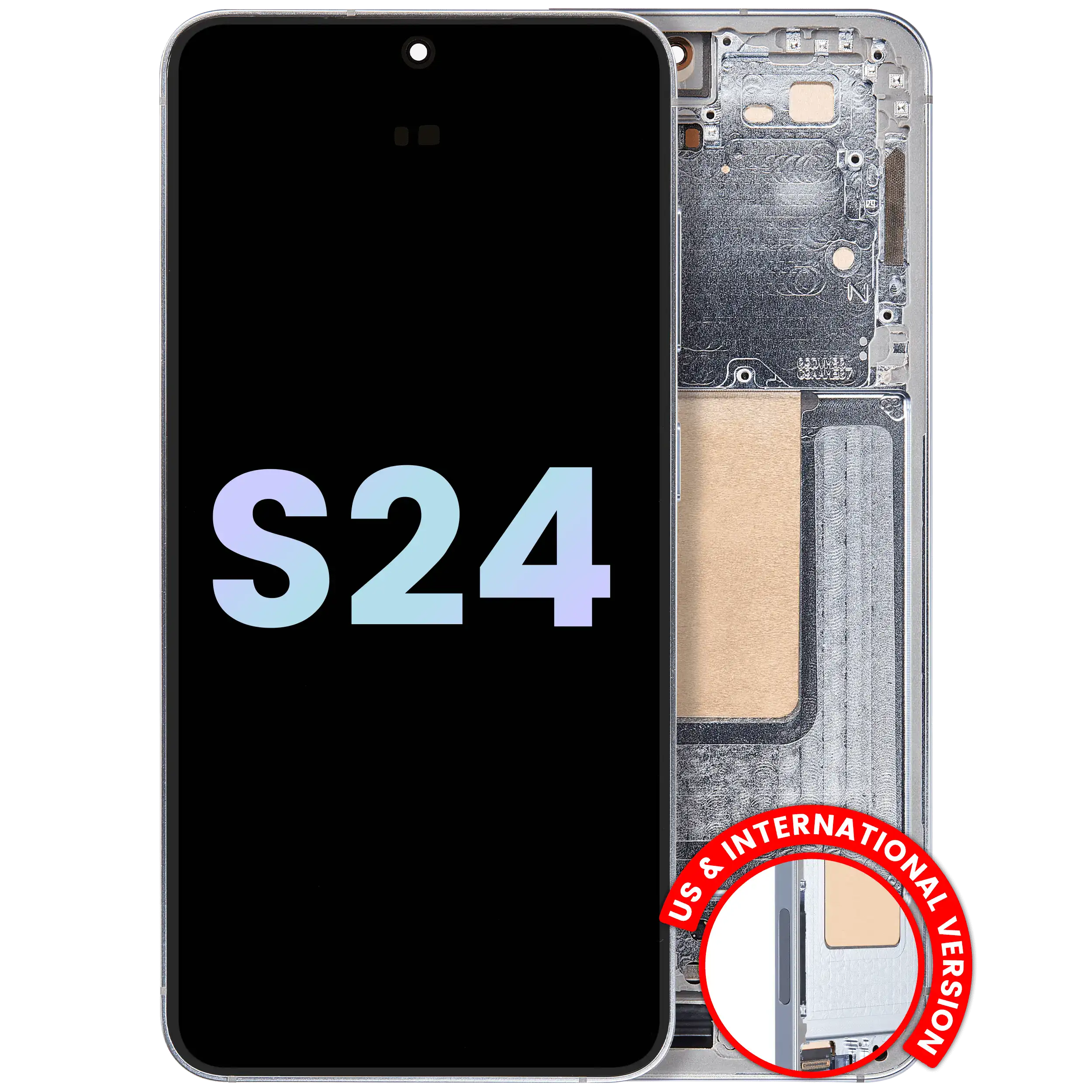 Display OLED completo con Frame per Samsung Galaxy S24 5G (US e International Version) (Service Pack) (Sapphire Blu)