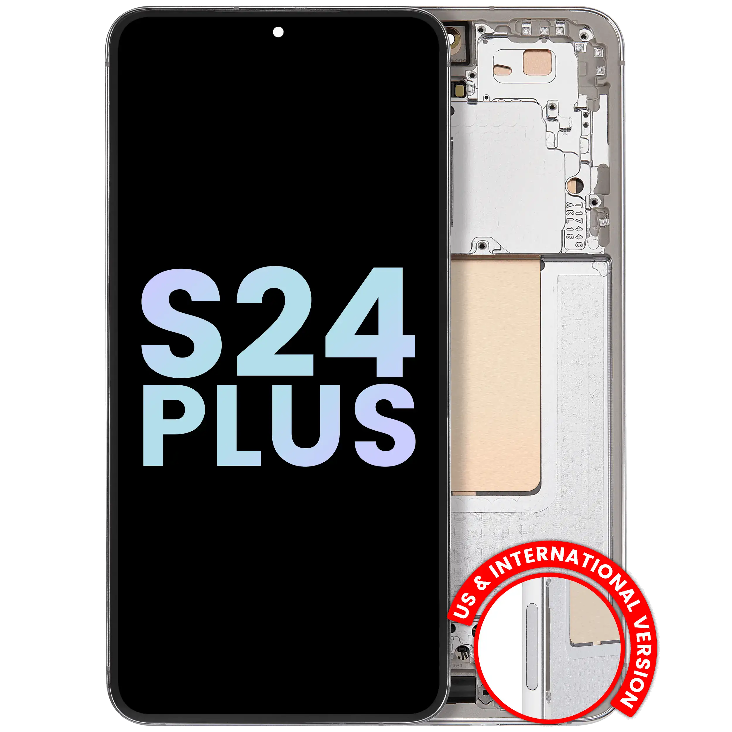 Display OLED completo con Frame per Samsung Galaxy S24 Plus 5G (US e International Version) (Service Pack) (Marble Grigio)