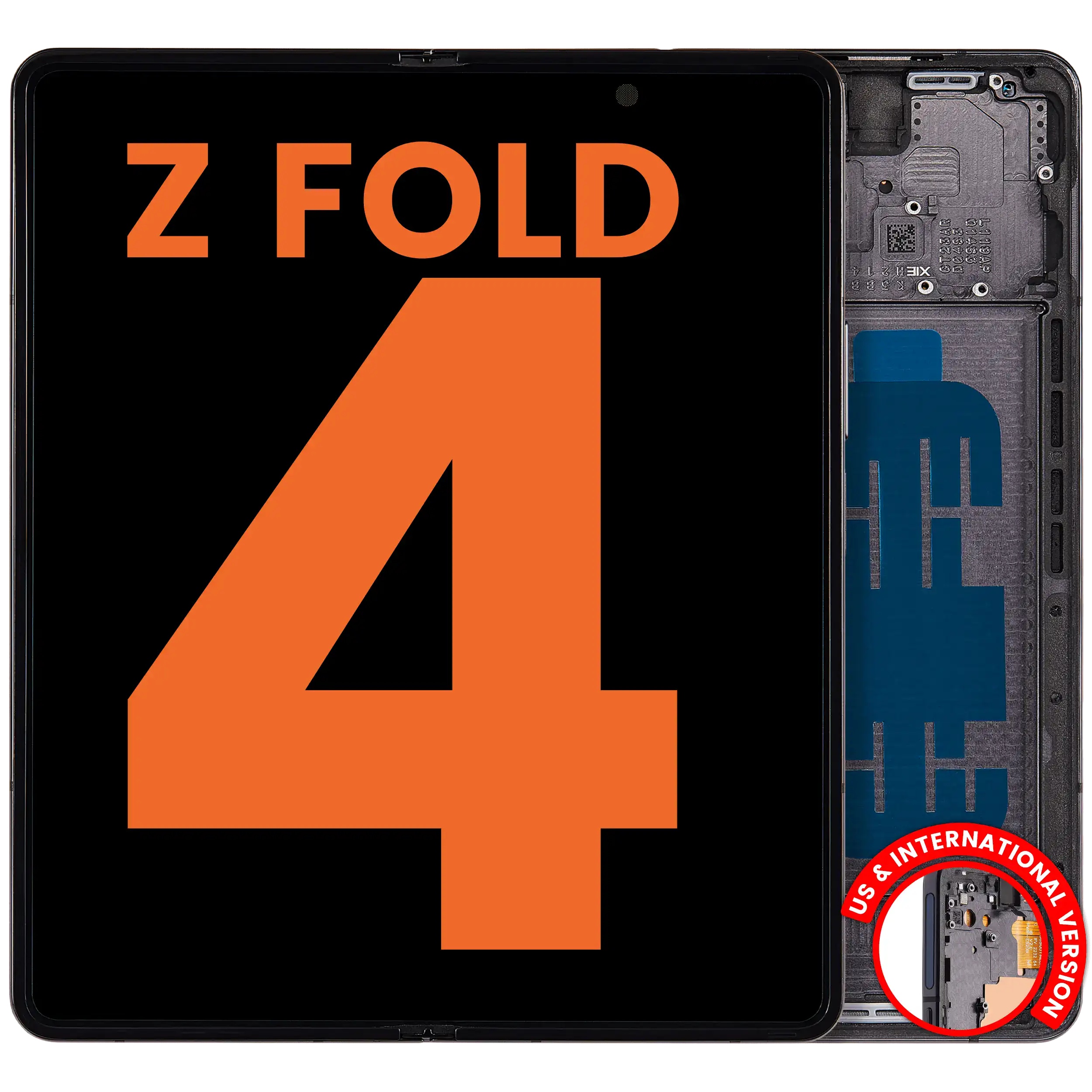 Inner Display OLED completo con Frame per Samsung Galaxy Z Fold 4 5G (US e International) (Blemish: Grade D) (Phantom Nero)