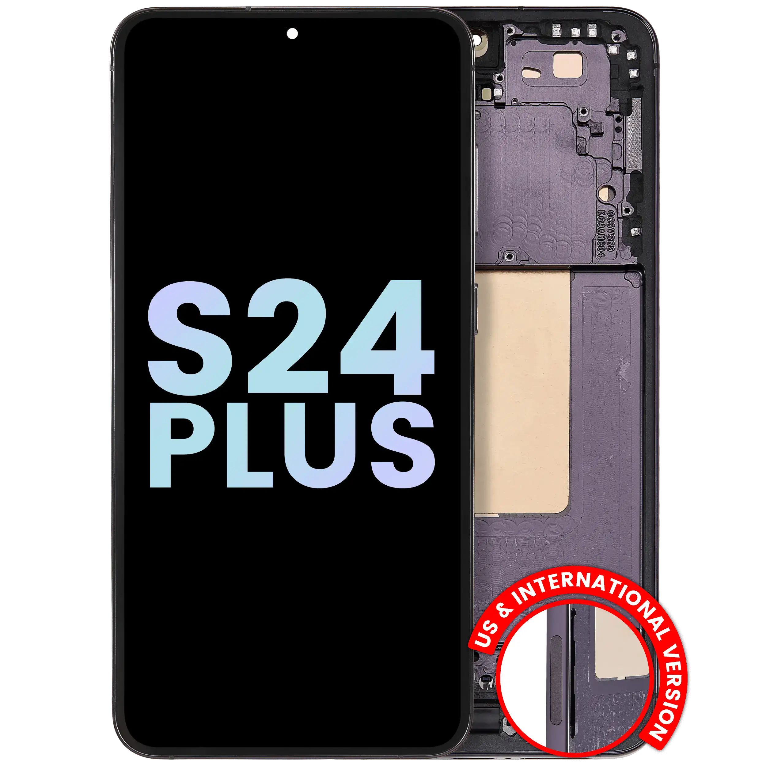 Display OLED completo con Frame per Samsung Galaxy S24 Plus 5G (US e International Version) (Service Pack) (Onyx Nero)