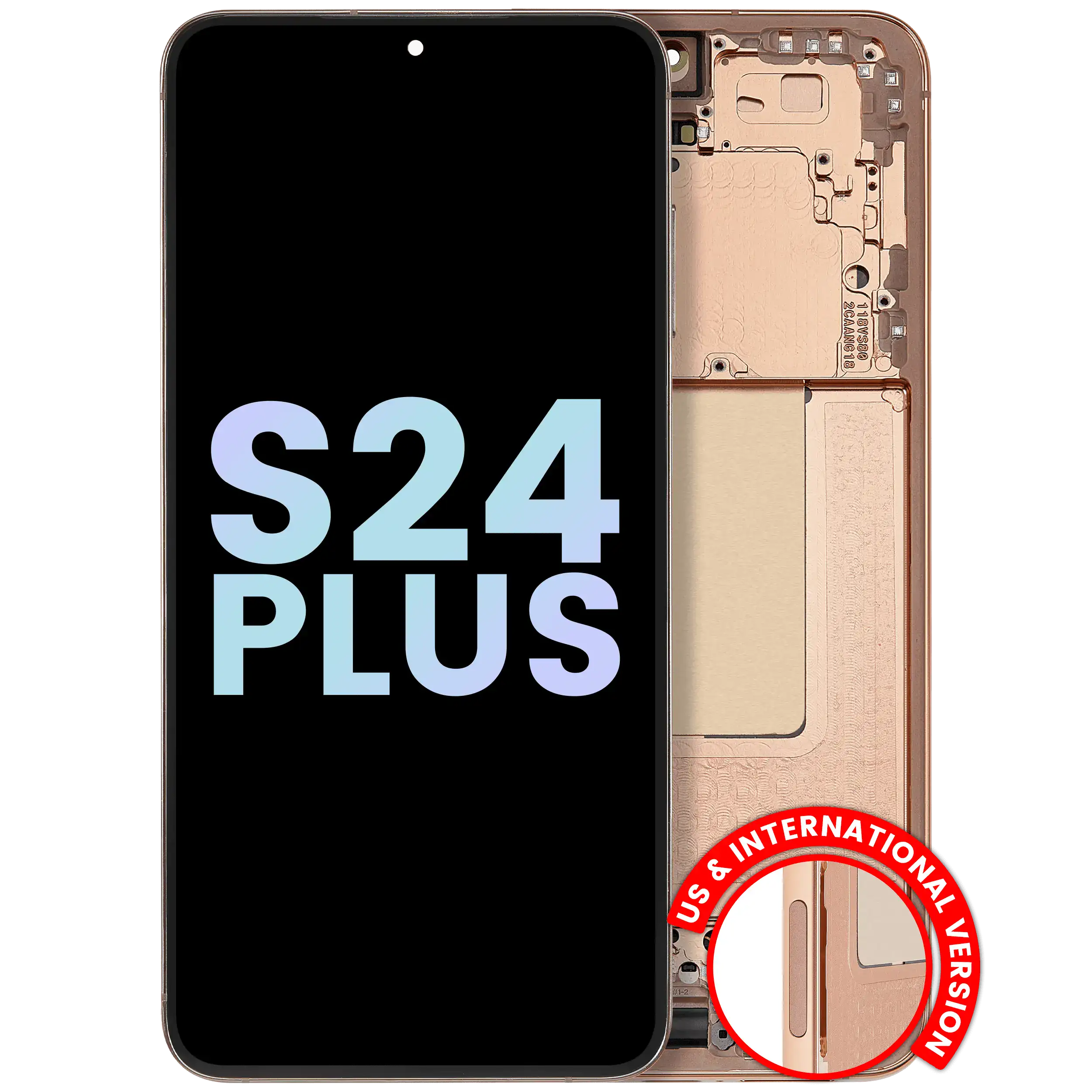 Display OLED completo con Frame per Samsung Galaxy S24 Plus 5G (US e International Version) (Service Pack) (Sandstone Arancione)