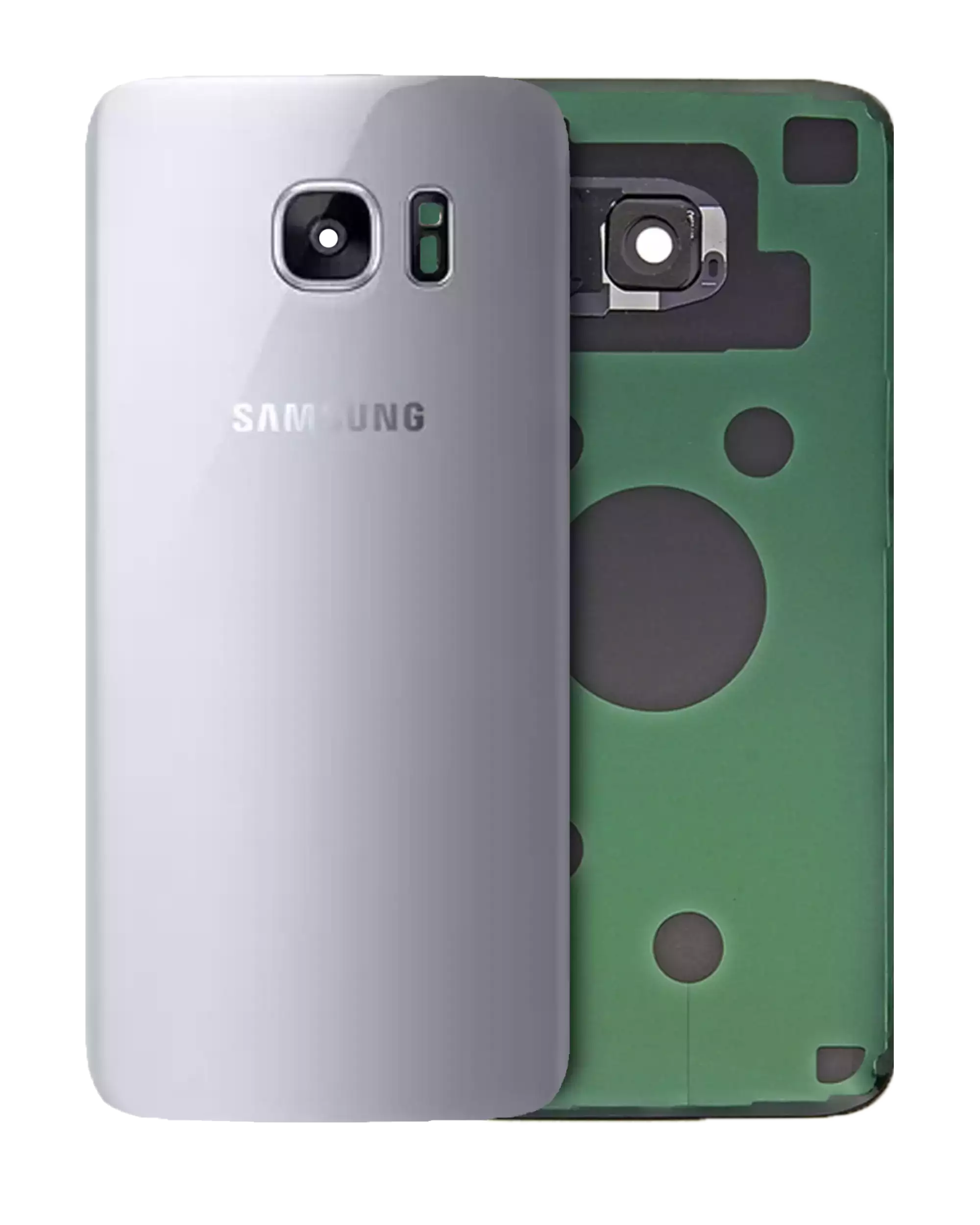 vetro cover posteriore per Samsung Galaxy S7 Edge (Service Pack) (Argento Titanio)