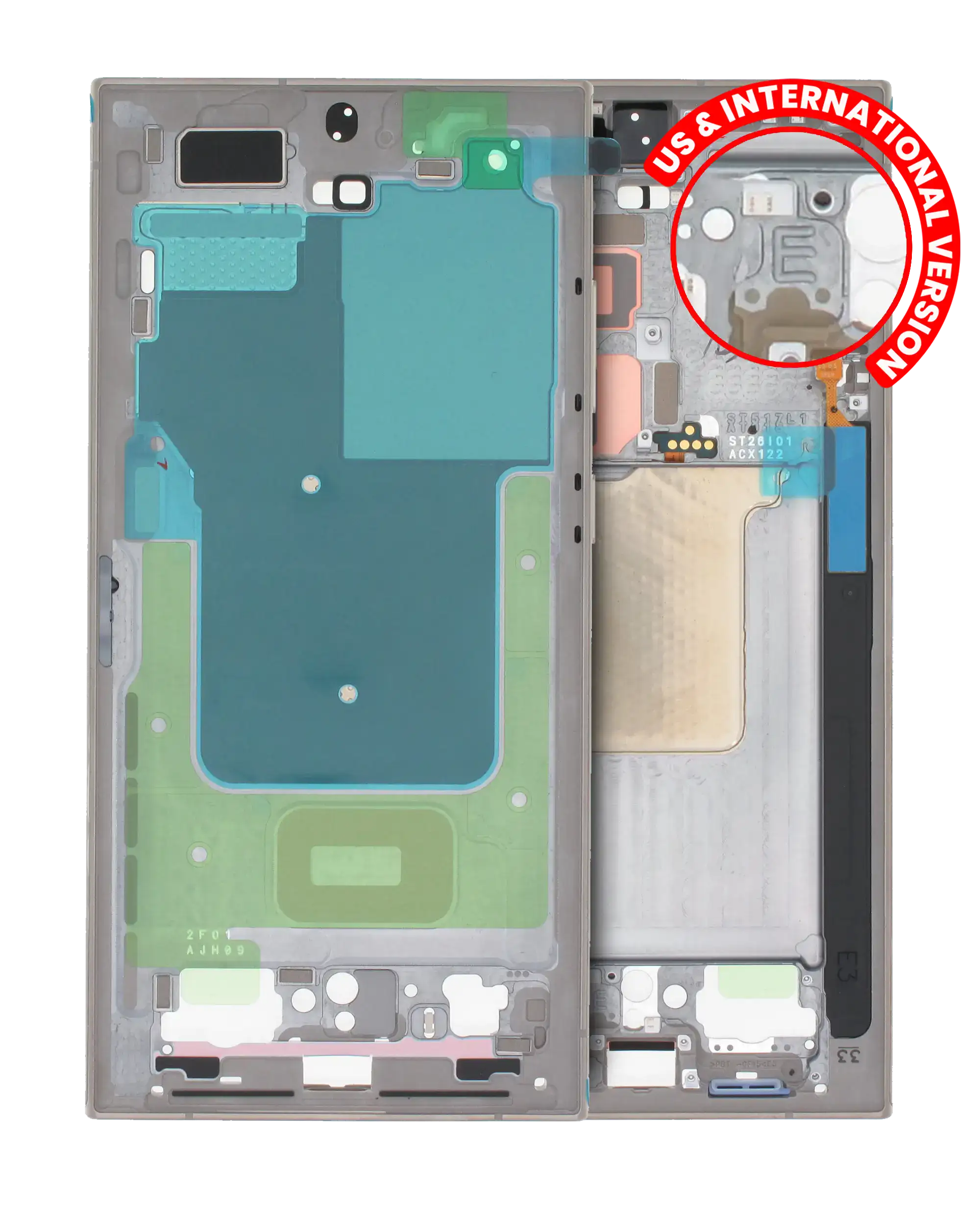 Frame centrale per Samsung Galaxy S24 Ultra 5G (US e International Version) (Titanio Grigio)