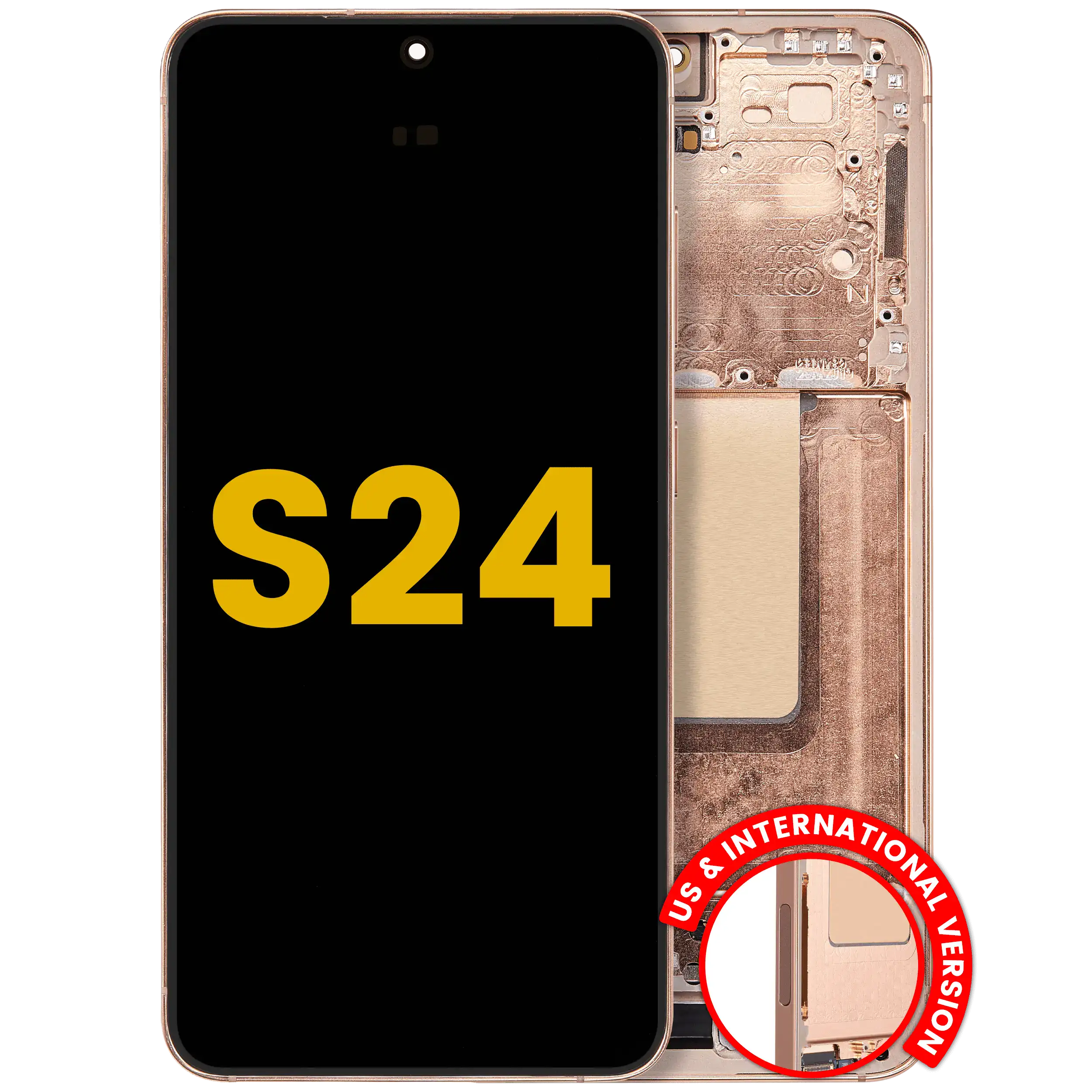 Display OLED completo con Frame per Samsung Galaxy S24 5G (US e International Version) (Refurbished) (Sandstone Arancione)