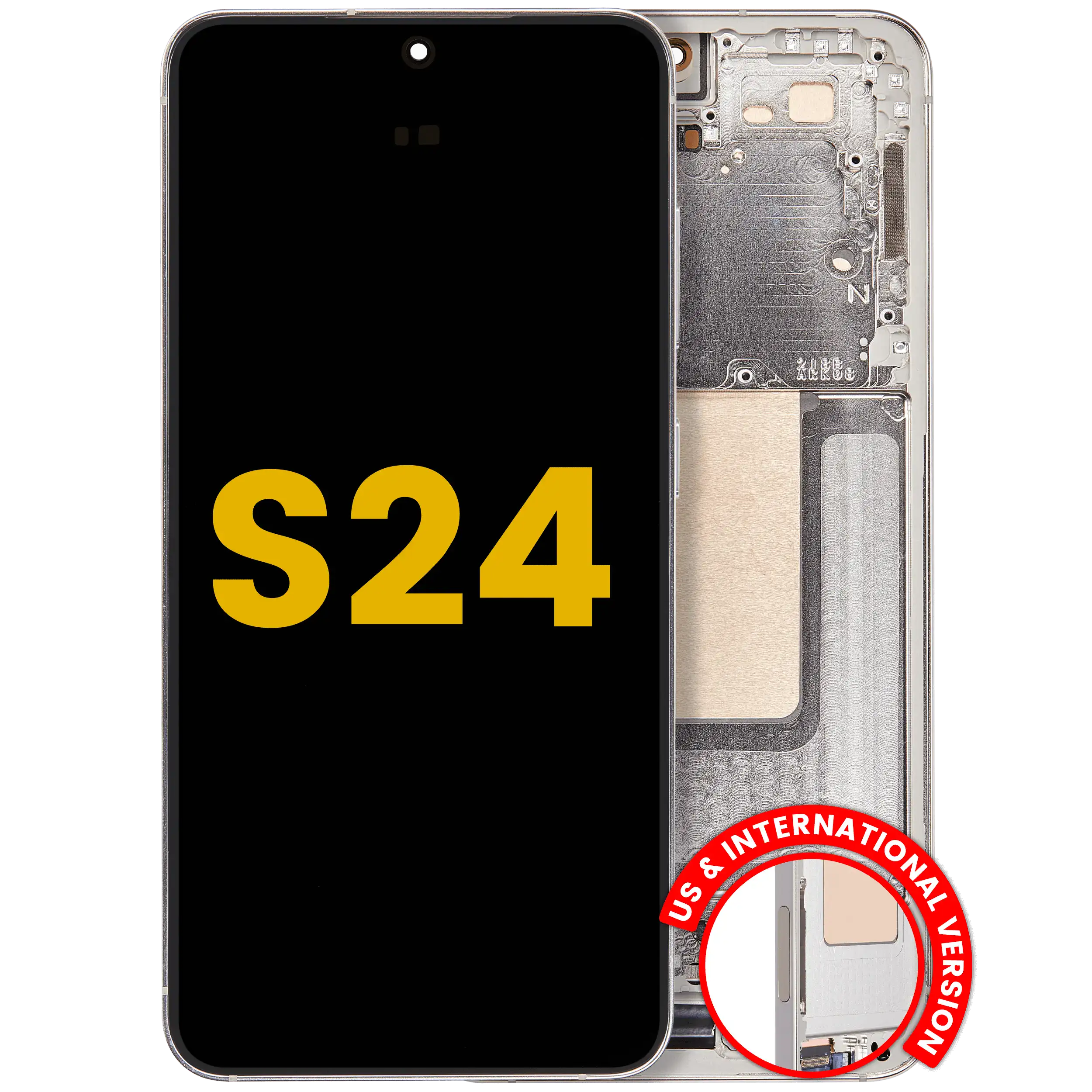 Display OLED completo con Frame per Samsung Galaxy S24 5G (US e International Version) (Refurbished) (Amber Giallo)