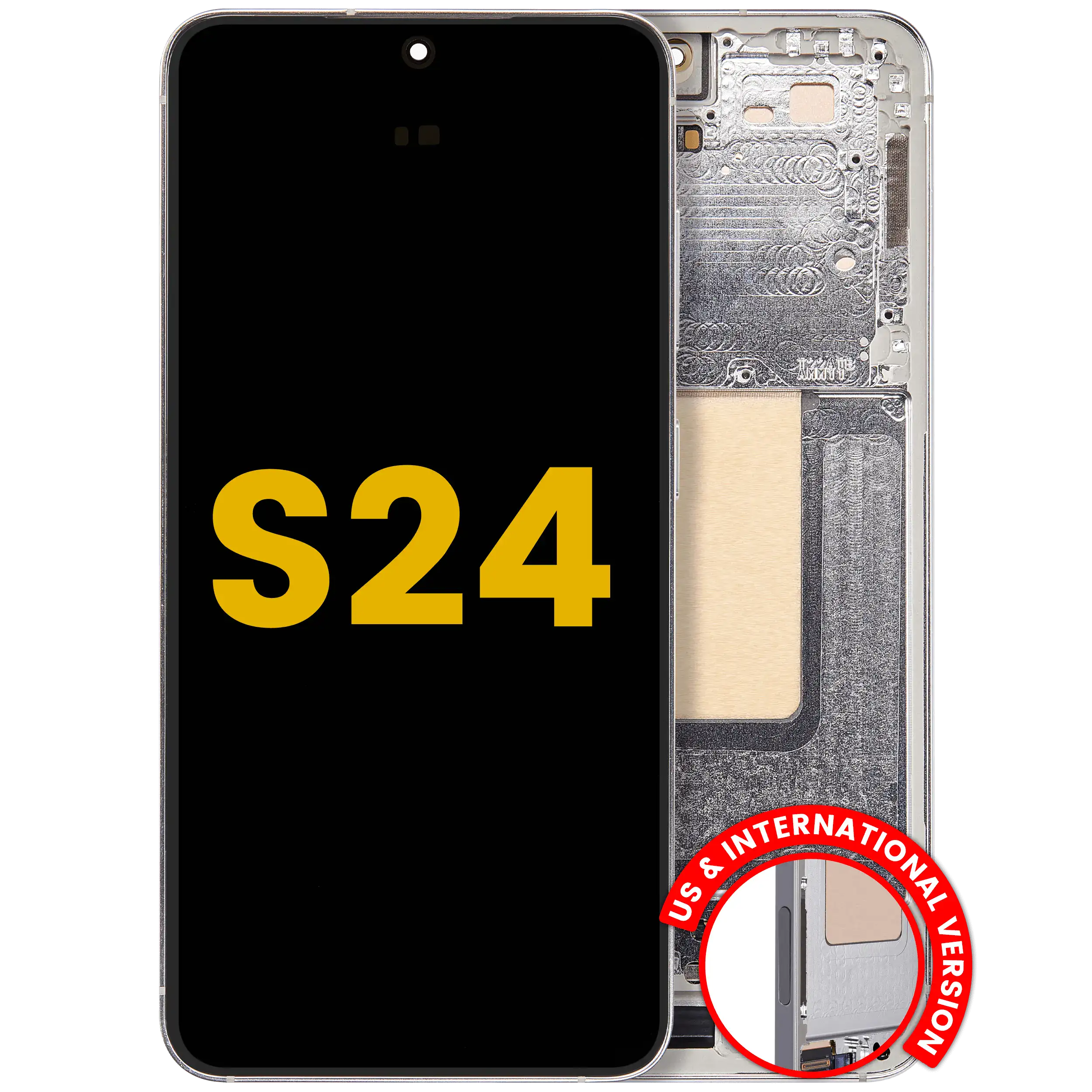 Display OLED completo con Frame per Samsung Galaxy S24 5G (US e International Version) (Refurbished) (Marble Grigio)