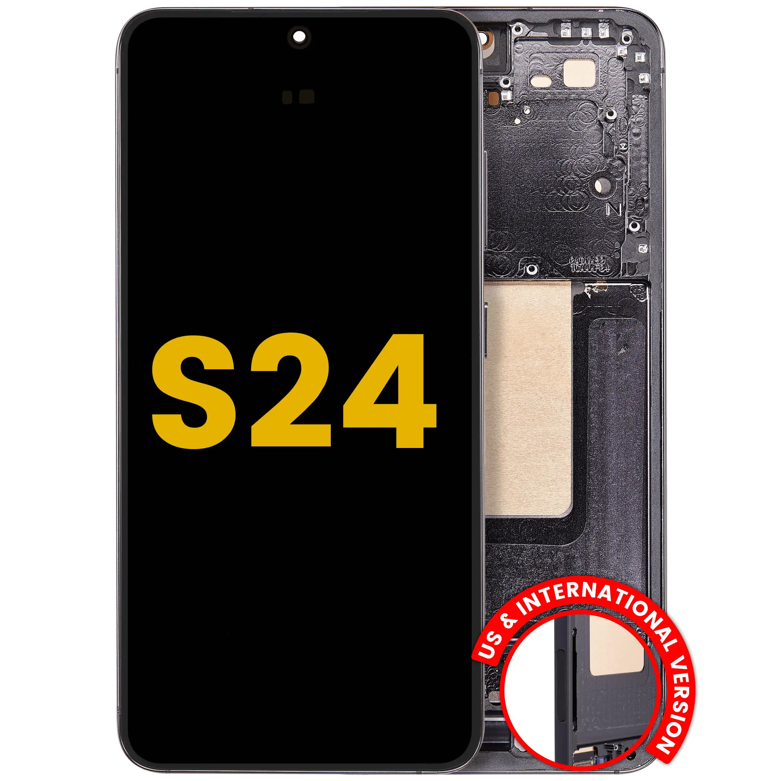 Display OLED completo con Frame per Samsung Galaxy S24 5G (US e International Version) (Refurbished) (Onyx Nero)