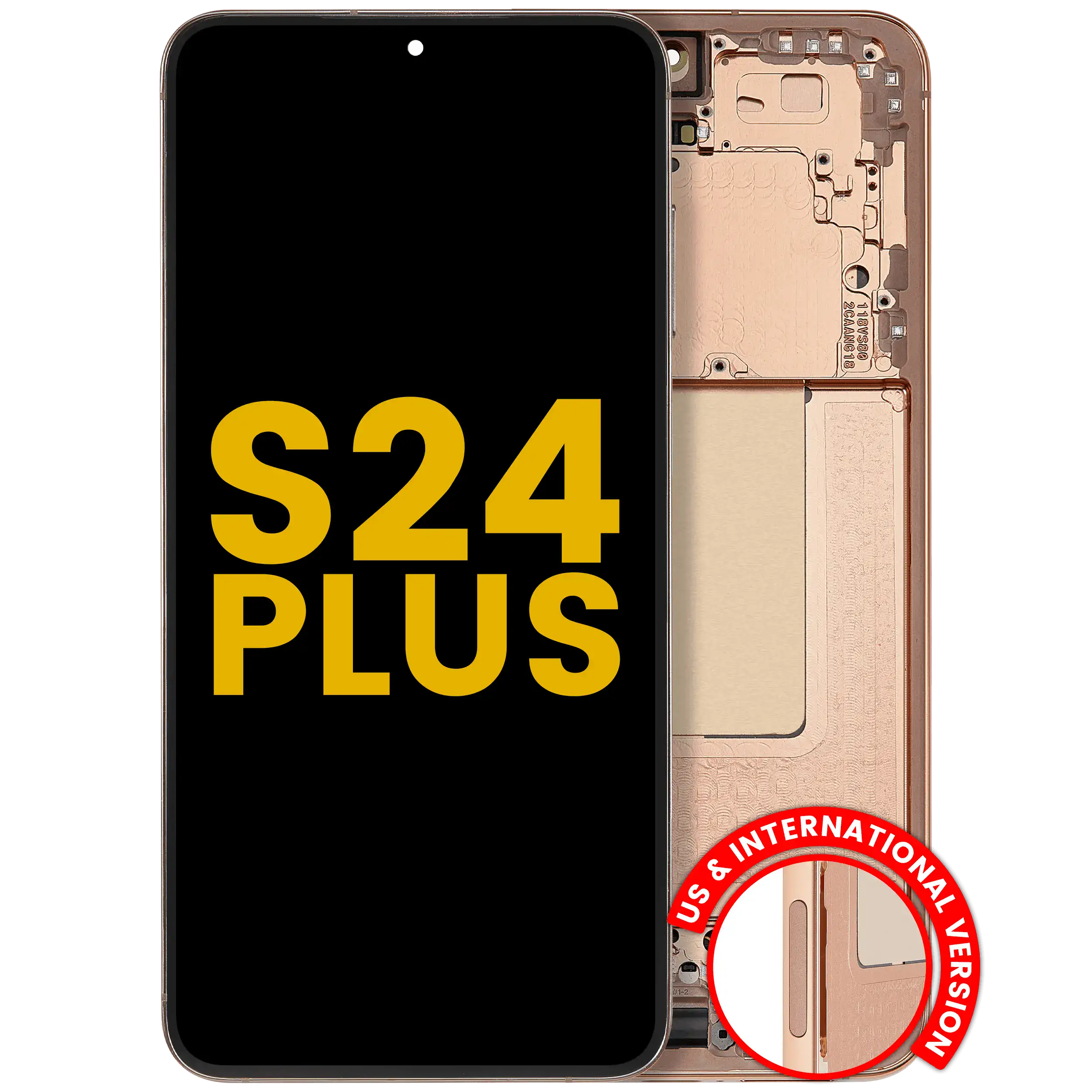 Display OLED completo con Frame per Samsung Galaxy S24 Plus 5G (US e International Version) (Refurbished) (Sandstone Arancione)