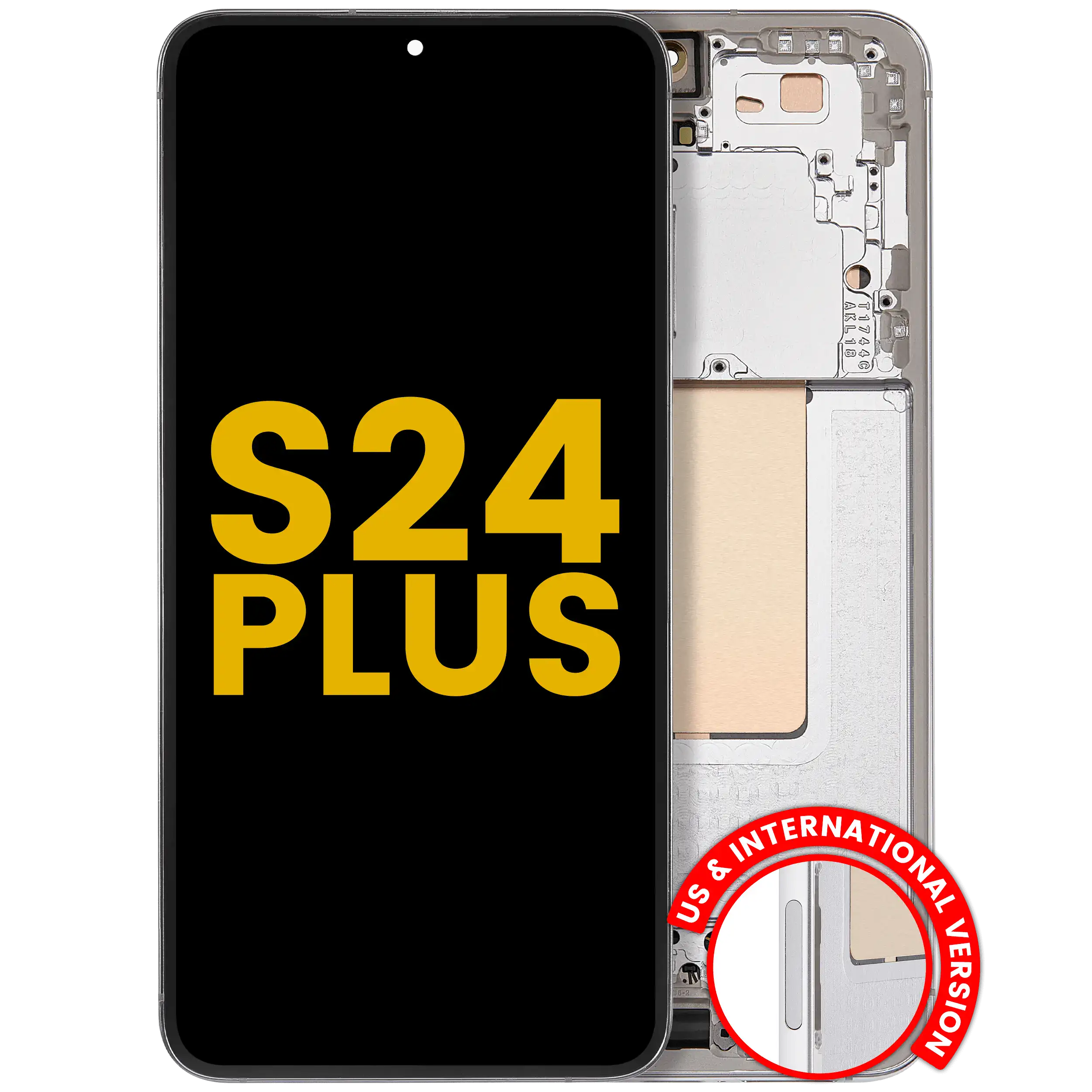 Display OLED completo con Frame per Samsung Galaxy S24 Plus 5G (US e International Version) (Refurbished) (Marble Grigio)