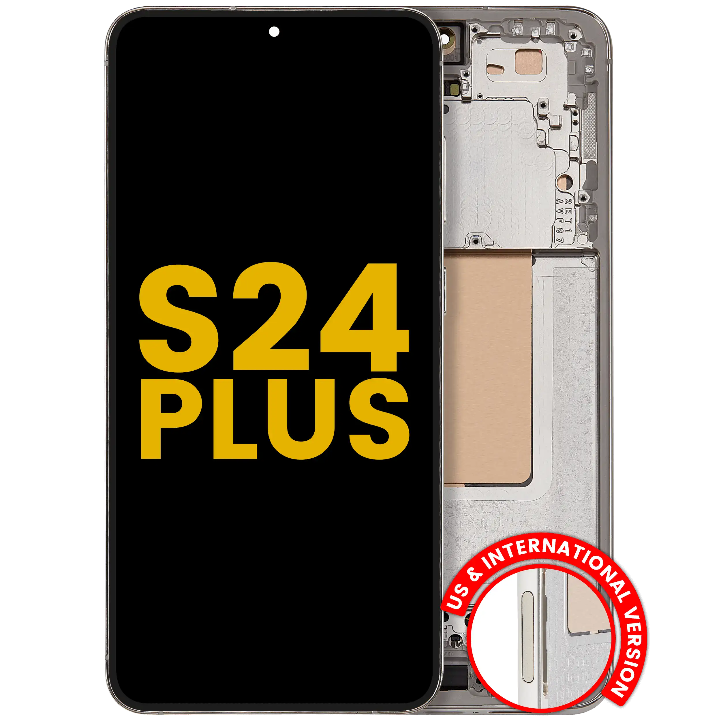 Display OLED completo con Frame per Samsung Galaxy S24 Plus 5G (US e International Version) (Refurbished) (Amber Giallo)