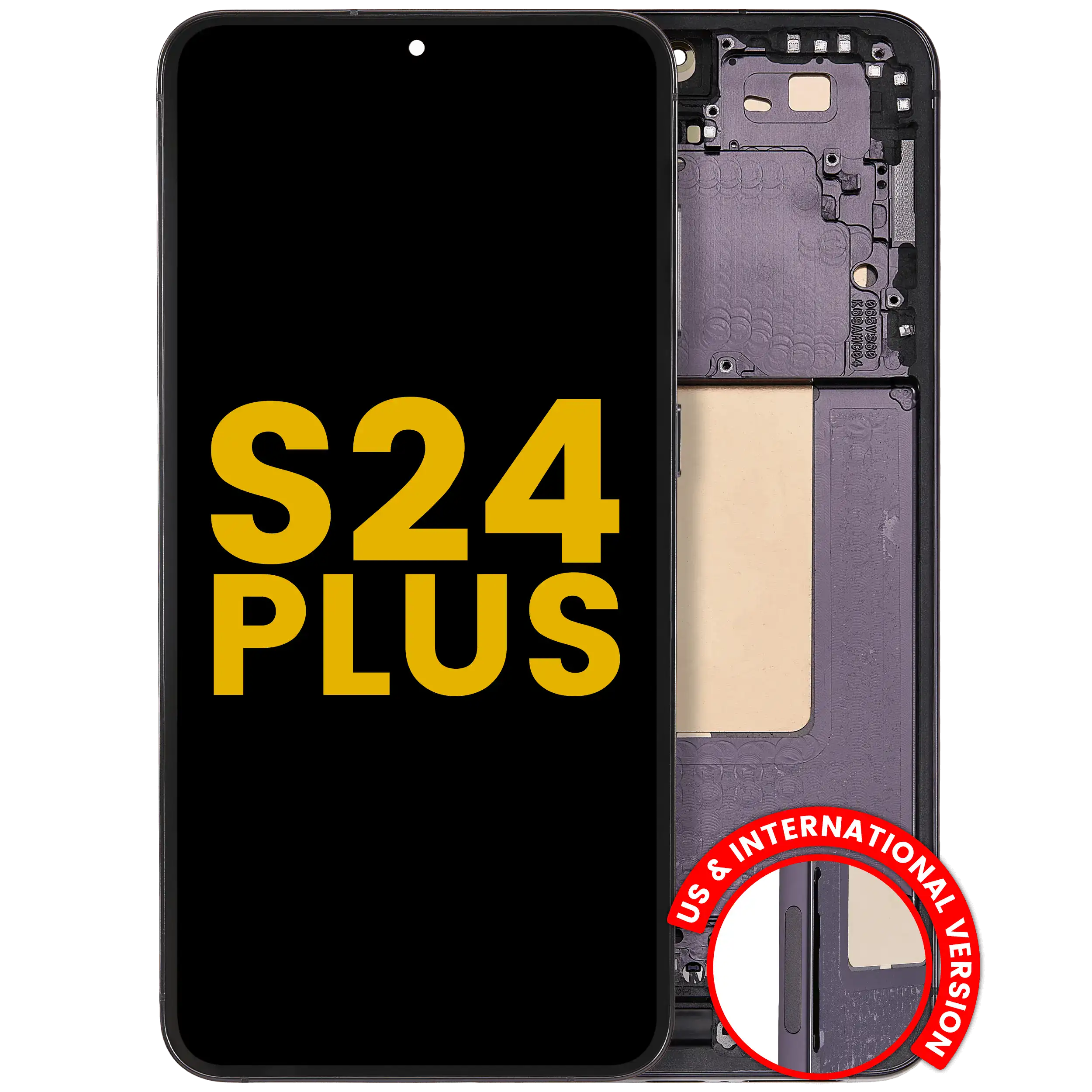 Display OLED completo con Frame per Samsung Galaxy S24 Plus 5G (US e International Version) (Refurbished) (Onyx Nero)