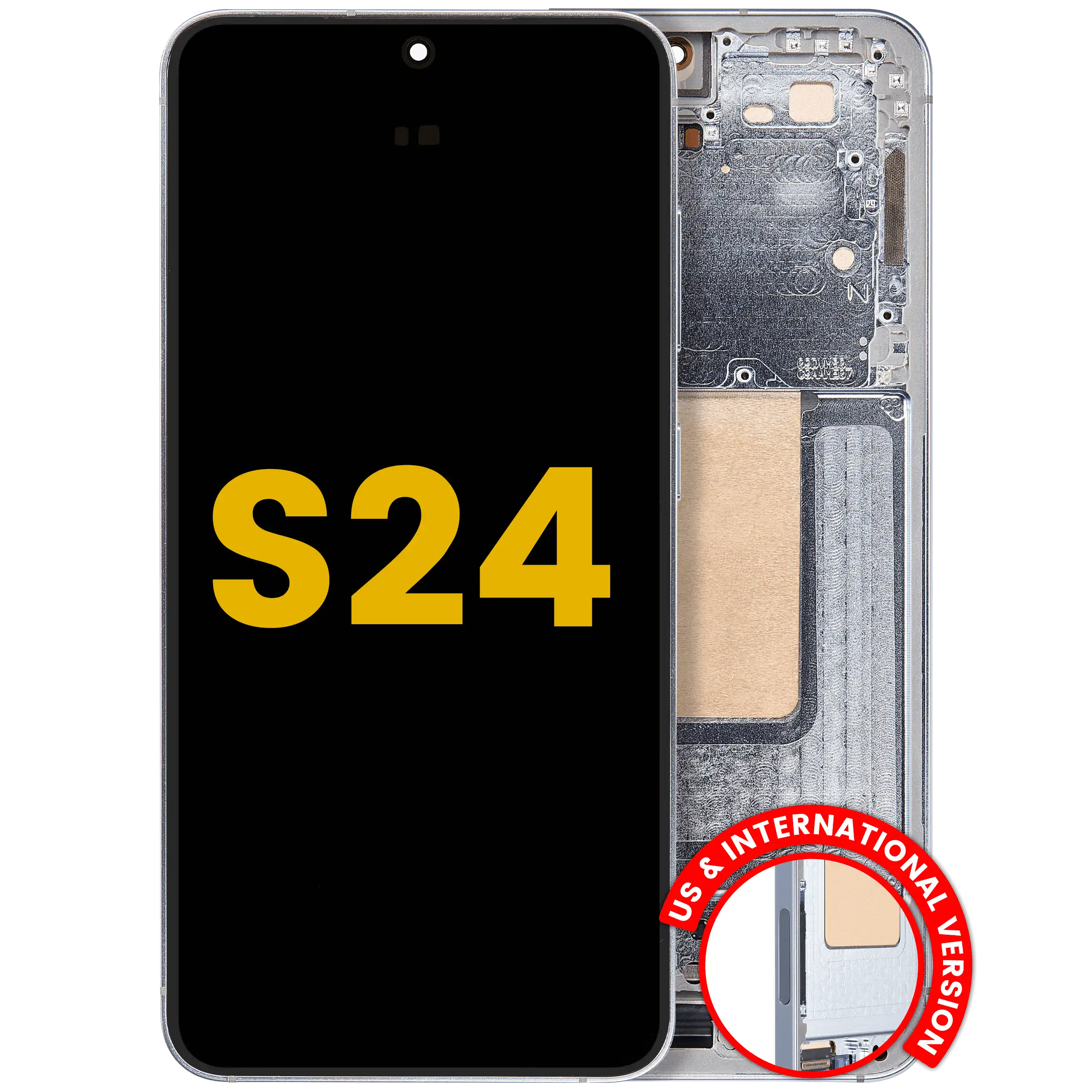 Display OLED completo con Frame per Samsung Galaxy S24 5G (US e International Version) (Refurbished) (Sapphire Blu)
