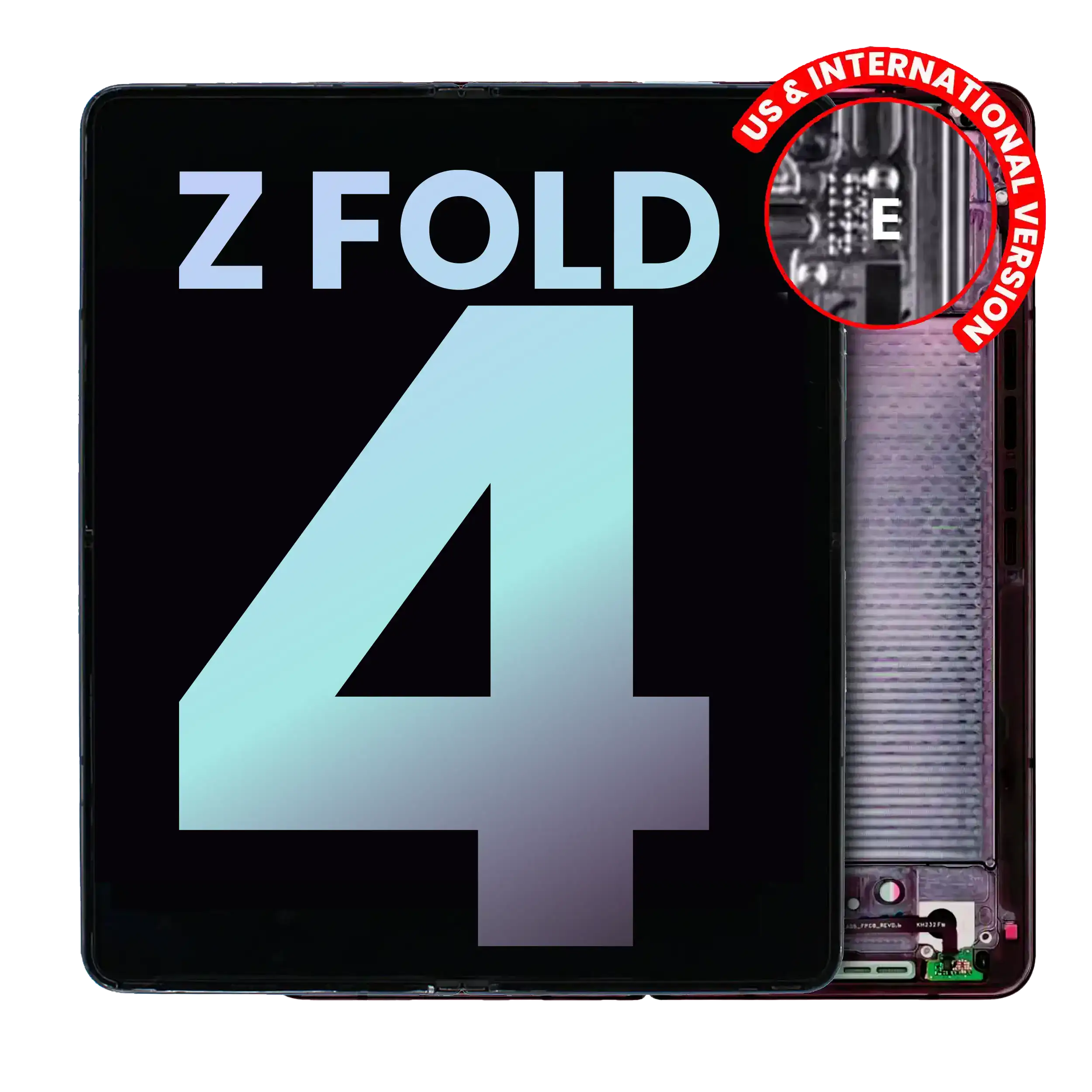 Inner Display OLED completo con Frame per Samsung Galaxy Z Fold 4 5G (US e International) (Service Pack) (Burgundy)