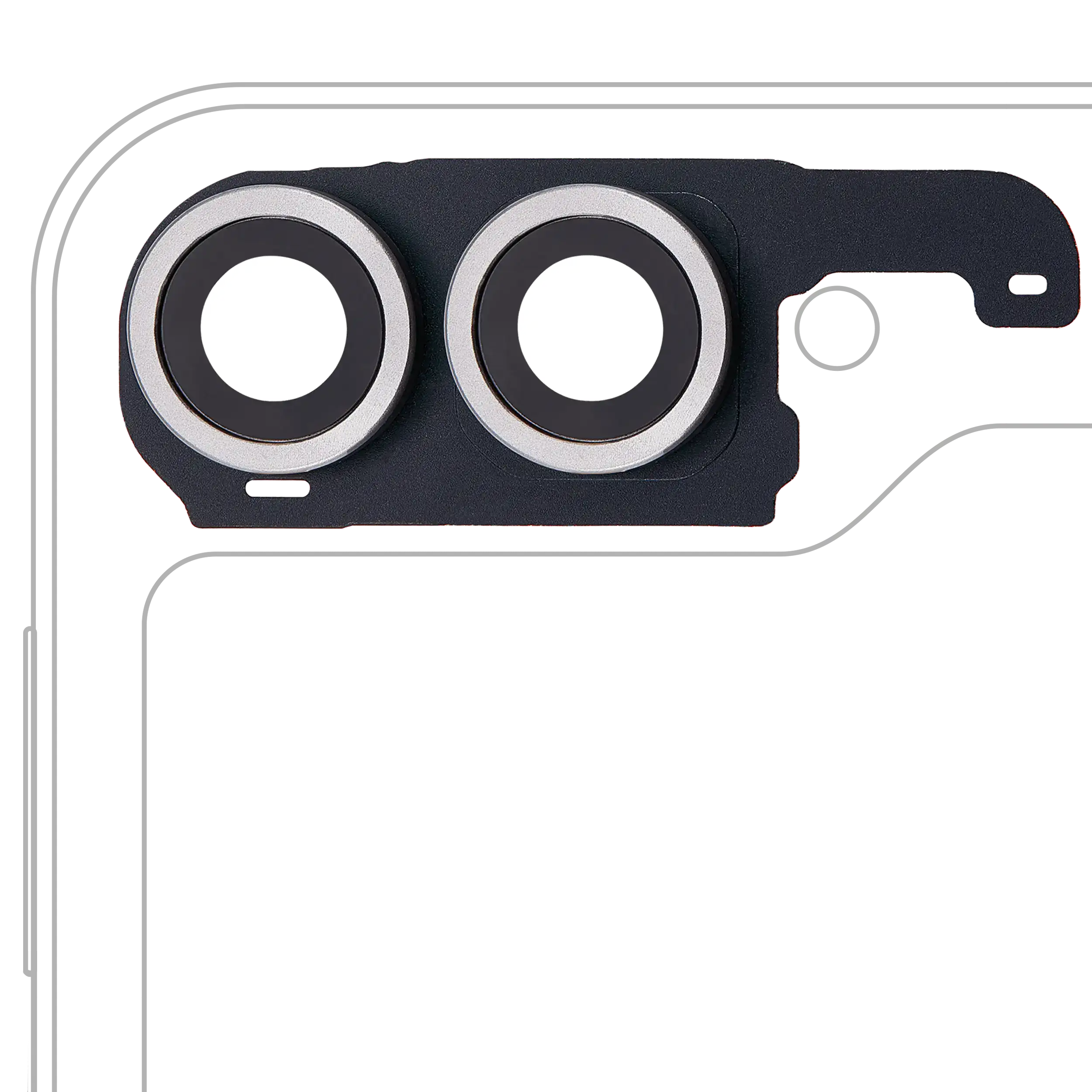 Lente fotocamera posteriore con Cover Cornice Ring per Samsung Galaxy Z Flip 6 5G (F741) (Premium) (Argento Shadow)