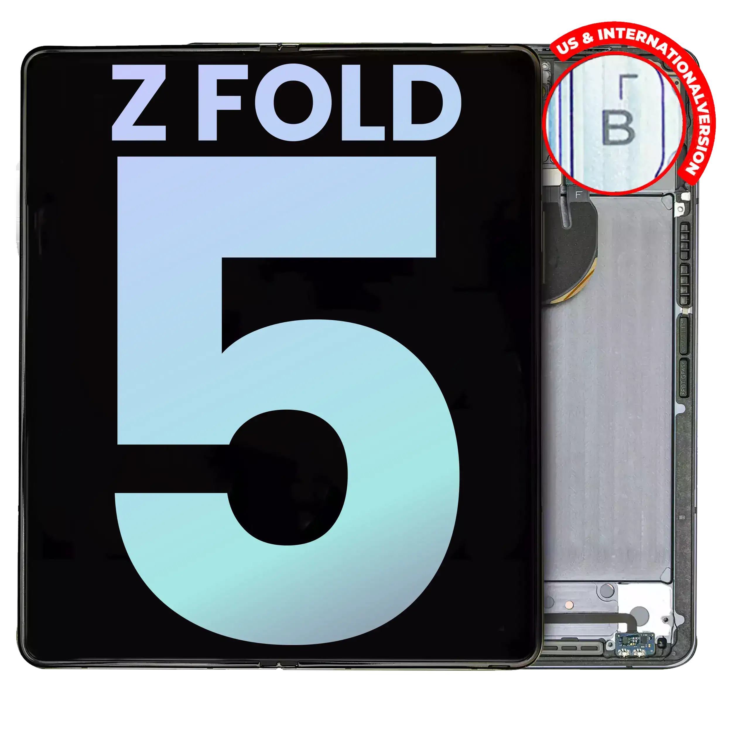 Inner Display OLED completo con Frame per Samsung Galaxy Z Fold 5 5G (US e International) (Service Pack) (Grigio)