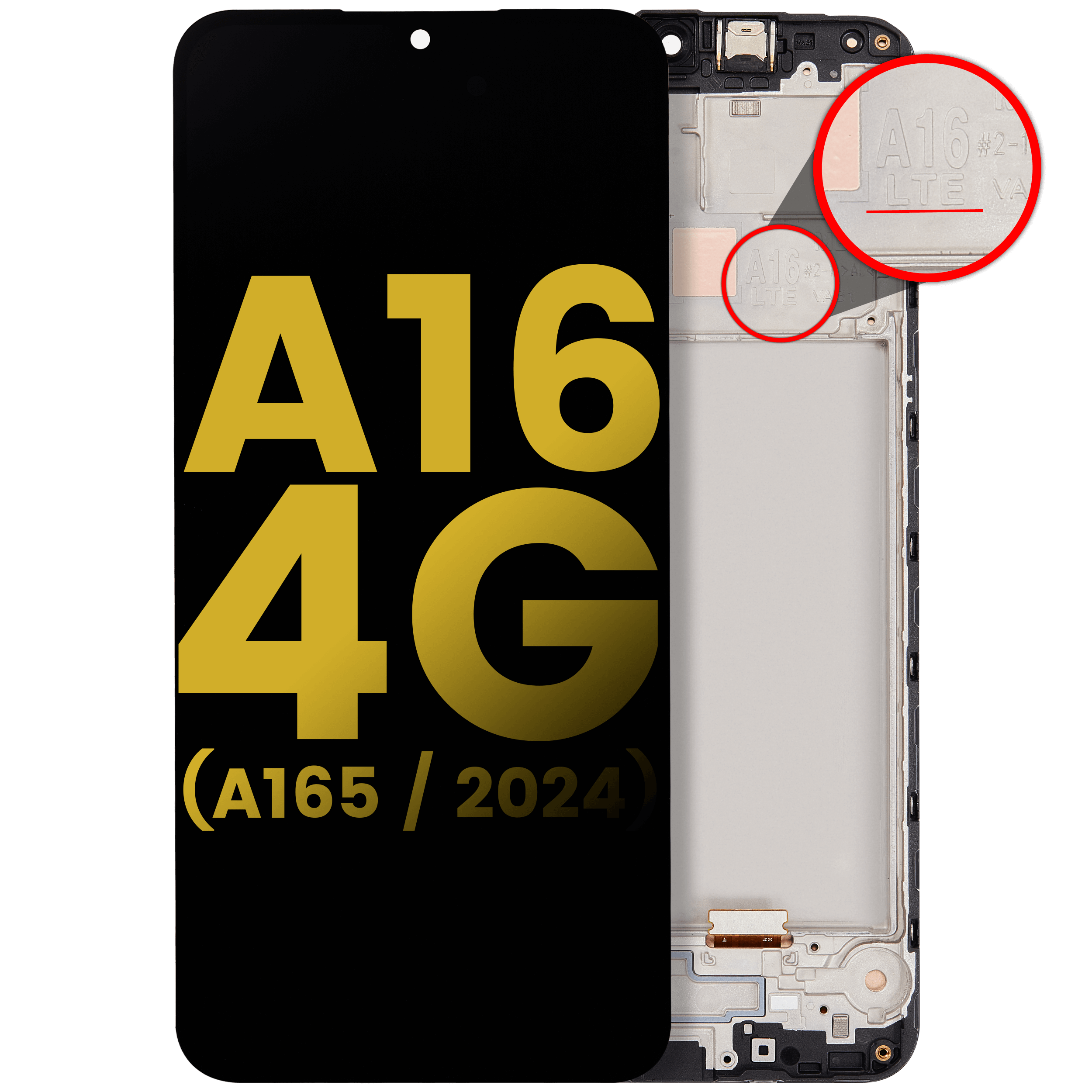 Display OLED completo con Frame per Samsung Galaxy A16 4G (A165 / 2024) (Refurbished) (tutti i colori)