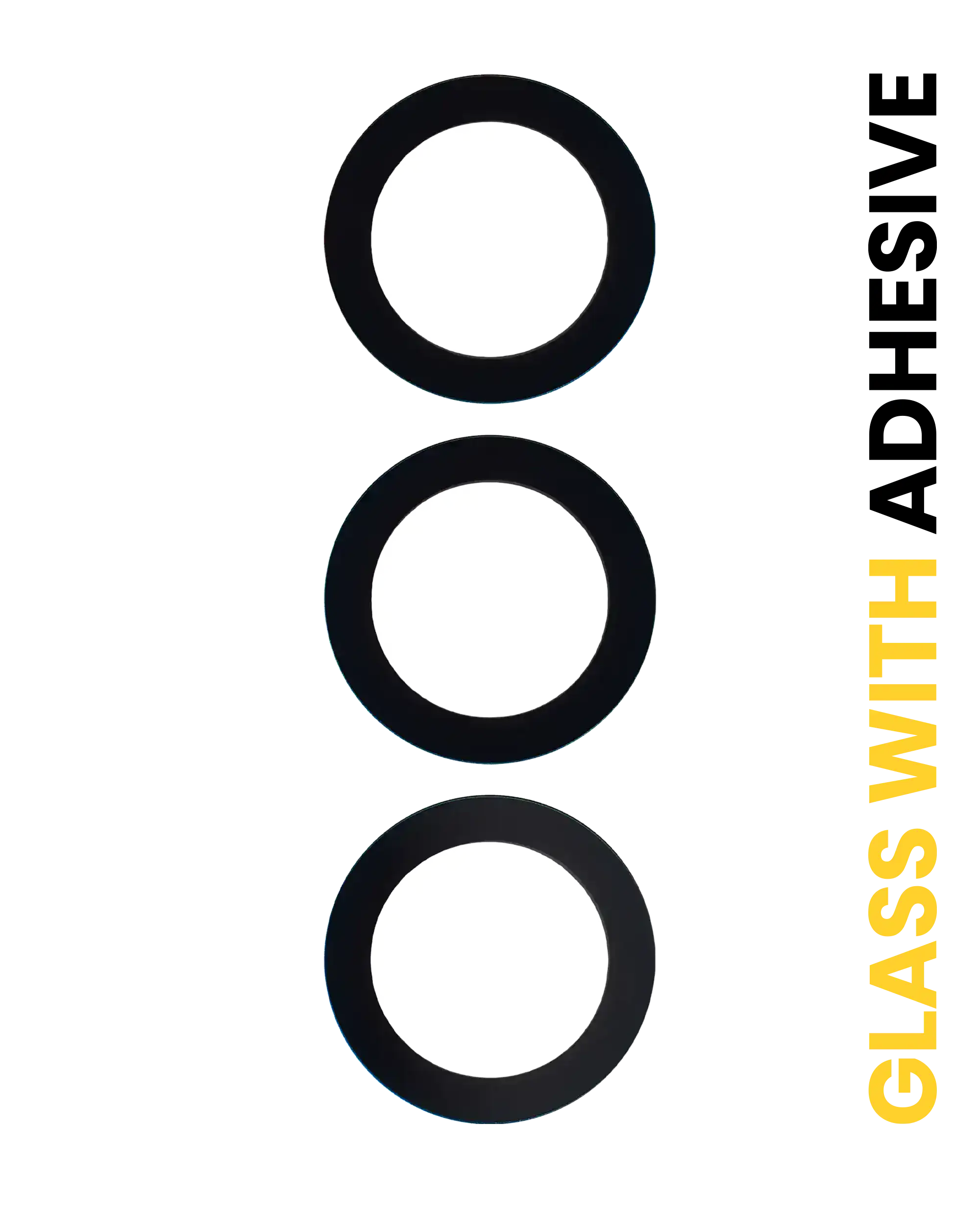 Lente fotocamera posteriore (solo vetro) con adesivo per Samsung Galaxy S24 FE 5G (3 set pezzi)