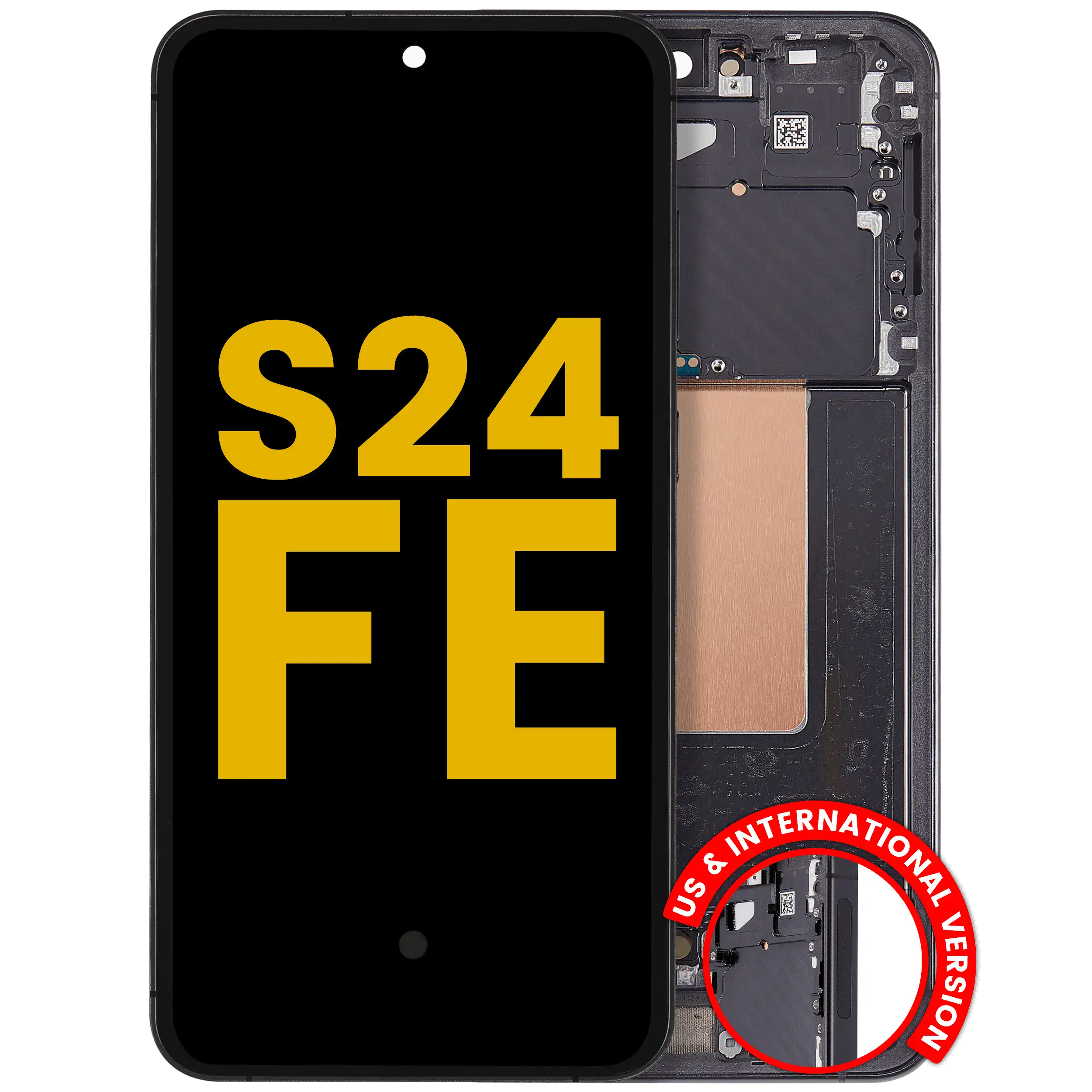Display OLED completo con Frame per Samsung Galaxy S24 FE 5G (Refurbished) (US e International Version) (Grafite)
