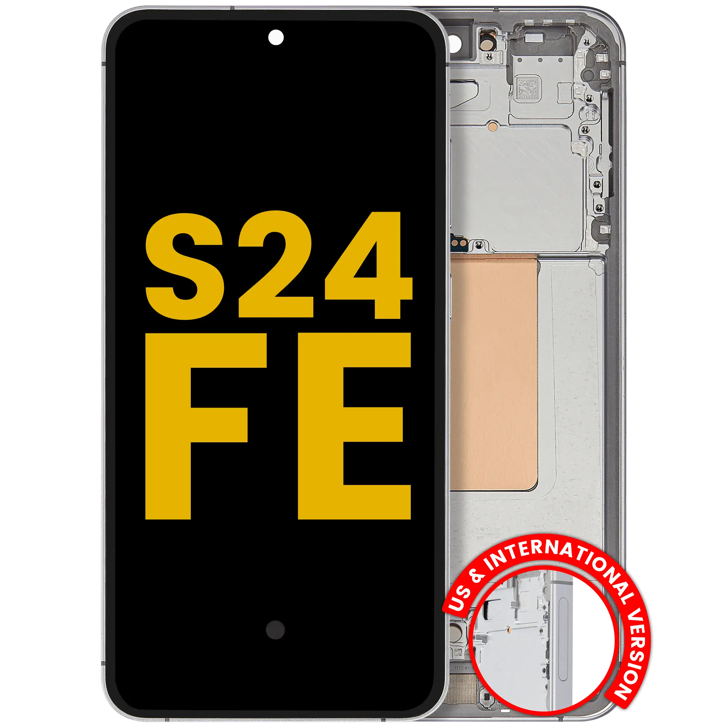 Display OLED completo con Frame per Samsung Galaxy S24 FE 5G (US e International Version) (Refurbished) (Grigio)