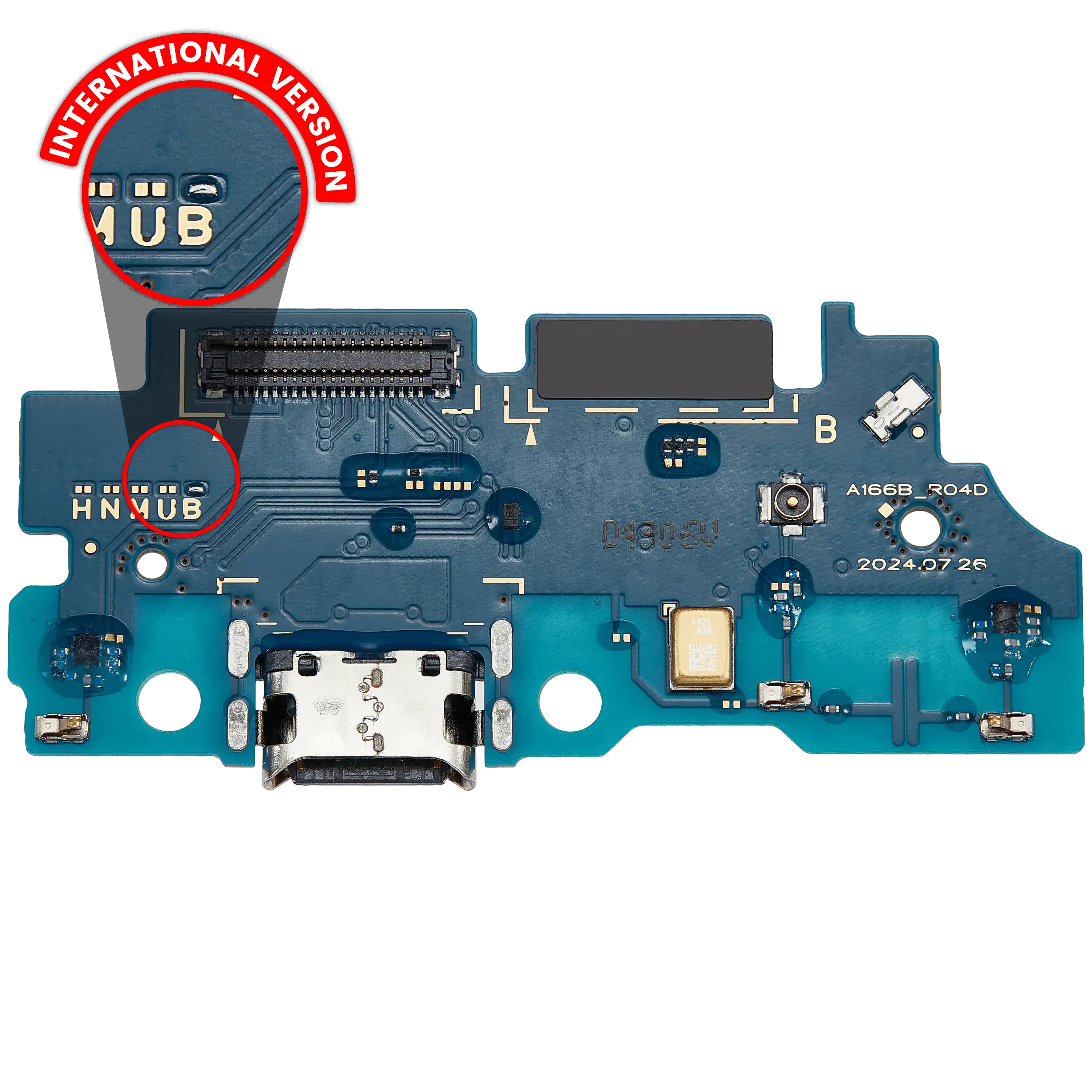 Connettore di ricarica con scheda per Samsung Galaxy A16 5G (A166B / 2024) (International Version) (Premium)