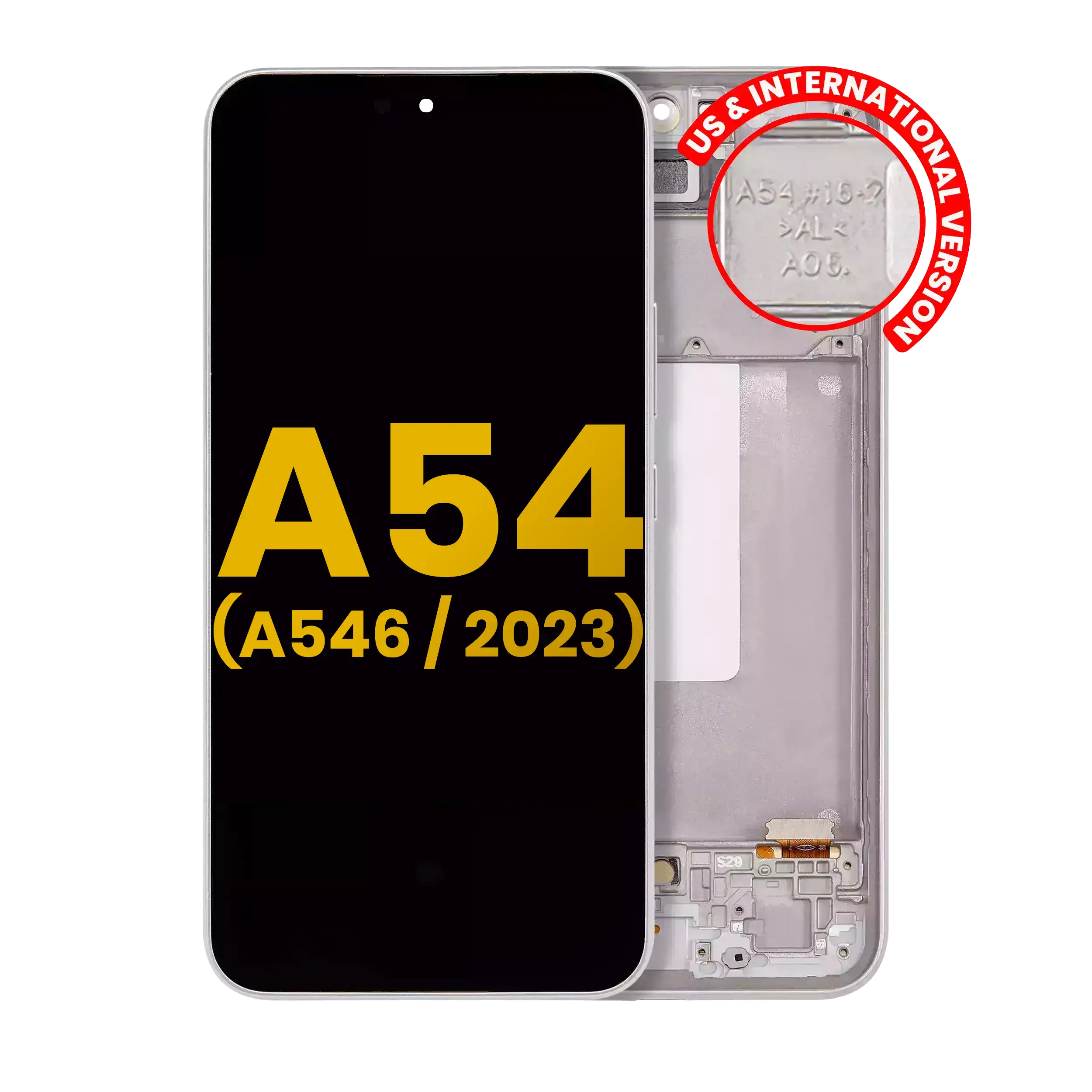 Display OLED completo con Frame per Samsung Galaxy A54 5G (A546 / 2023) (US e International Version) (Refurbished) (Bianco)