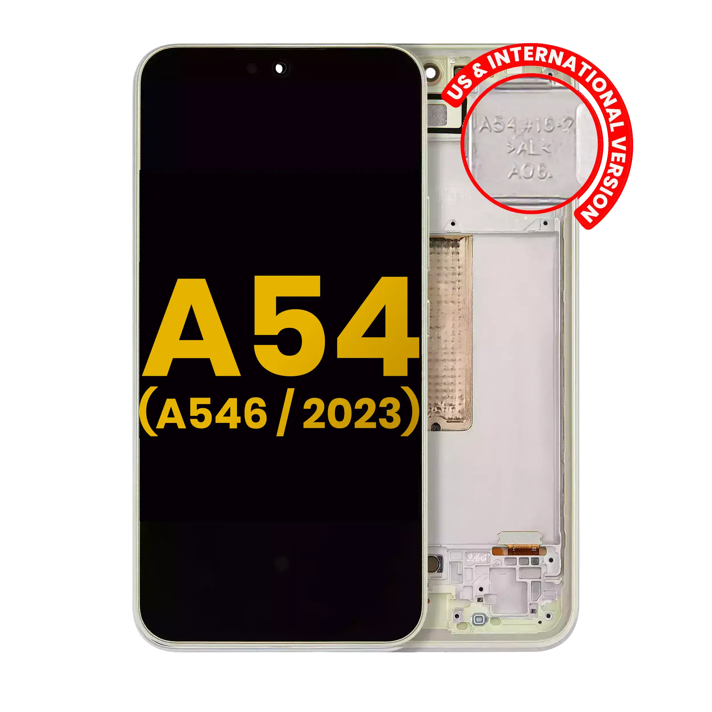 Display OLED completo con Frame per Samsung Galaxy A54 5G (A546 / 2023) (US e International Version) (Refurbished) (Lime)