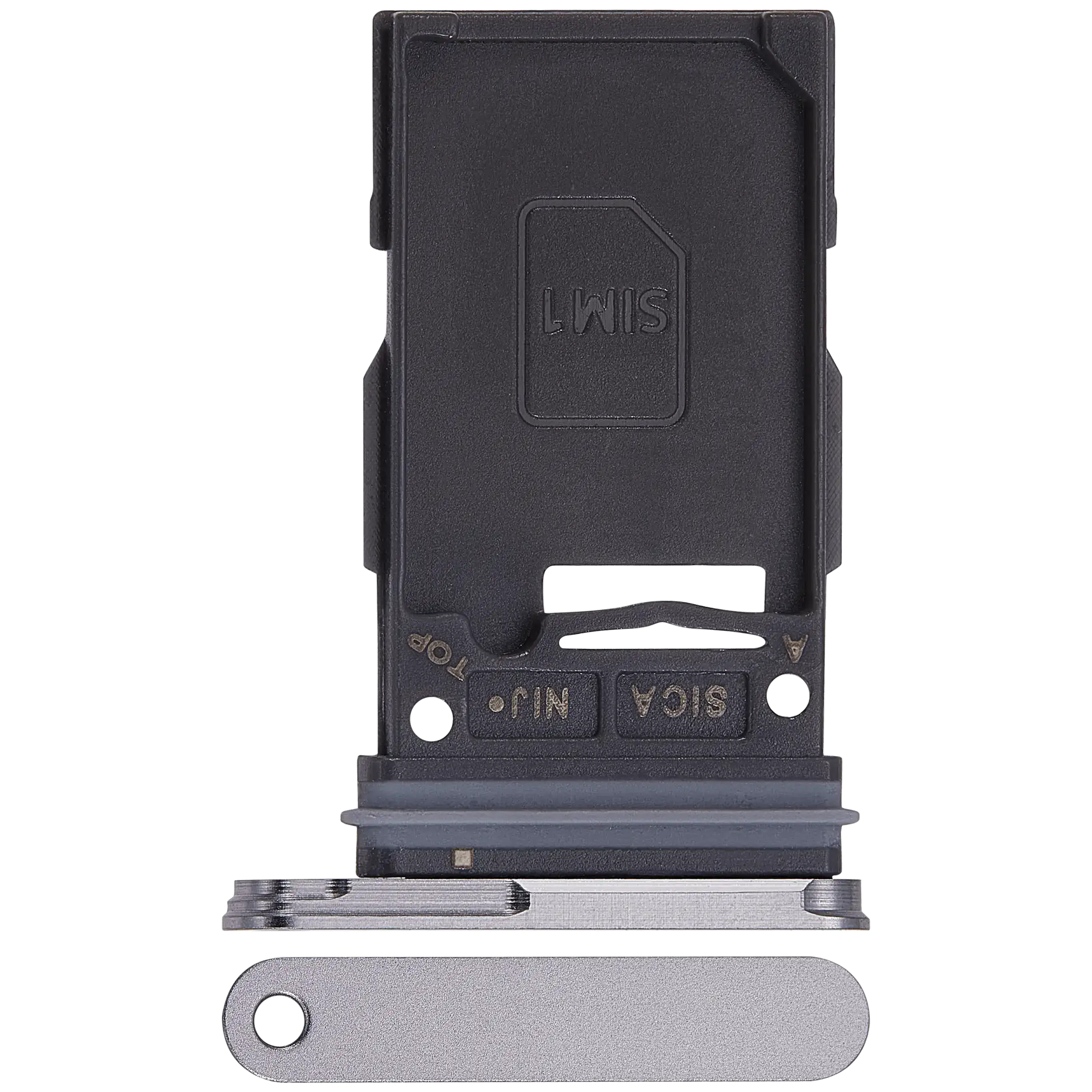 Carrellino SIM singola per Samsung Galaxy S25 / S25 Plus (Premium) (Argento Shadow)