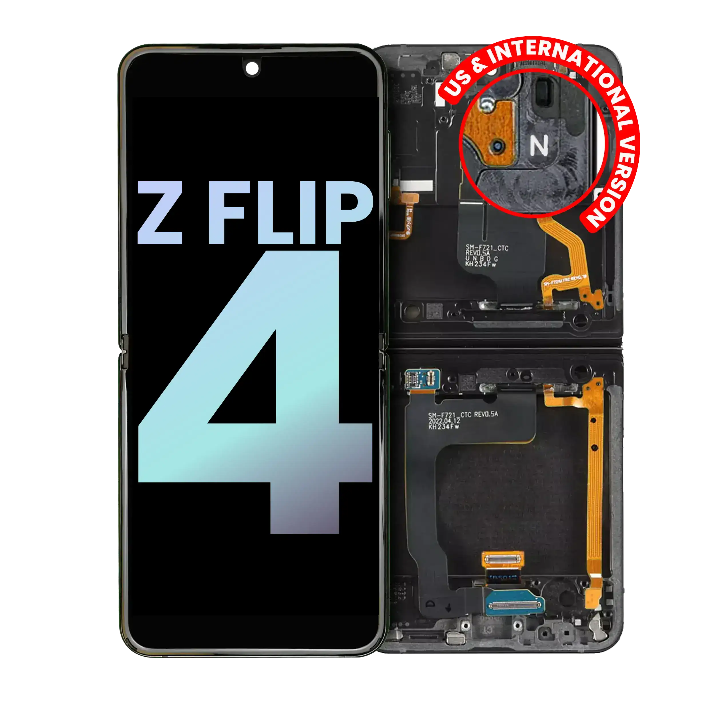 Inner Display OLED completo con Frame per Samsung Galaxy Z Flip 4 5G (US e International) (Service Pack) (Navy)
