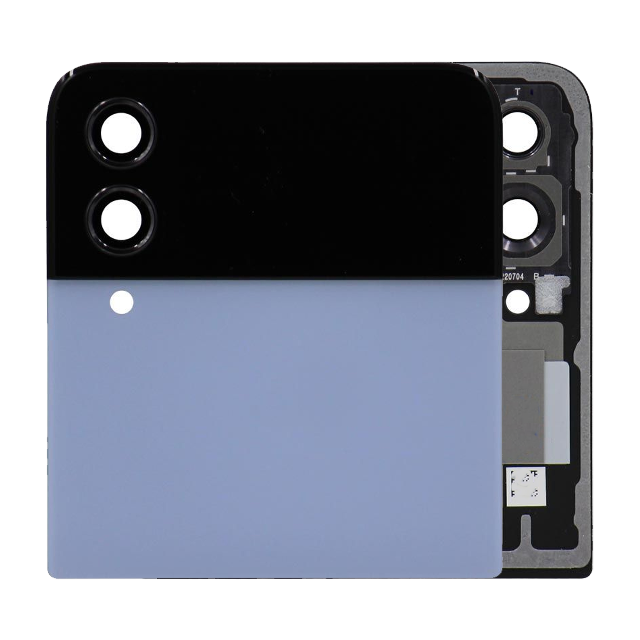 Outer Display OLED completo per Samsung Galaxy Z Flip 4 5G (Used Service Pack Pull: grado A) (Blu)