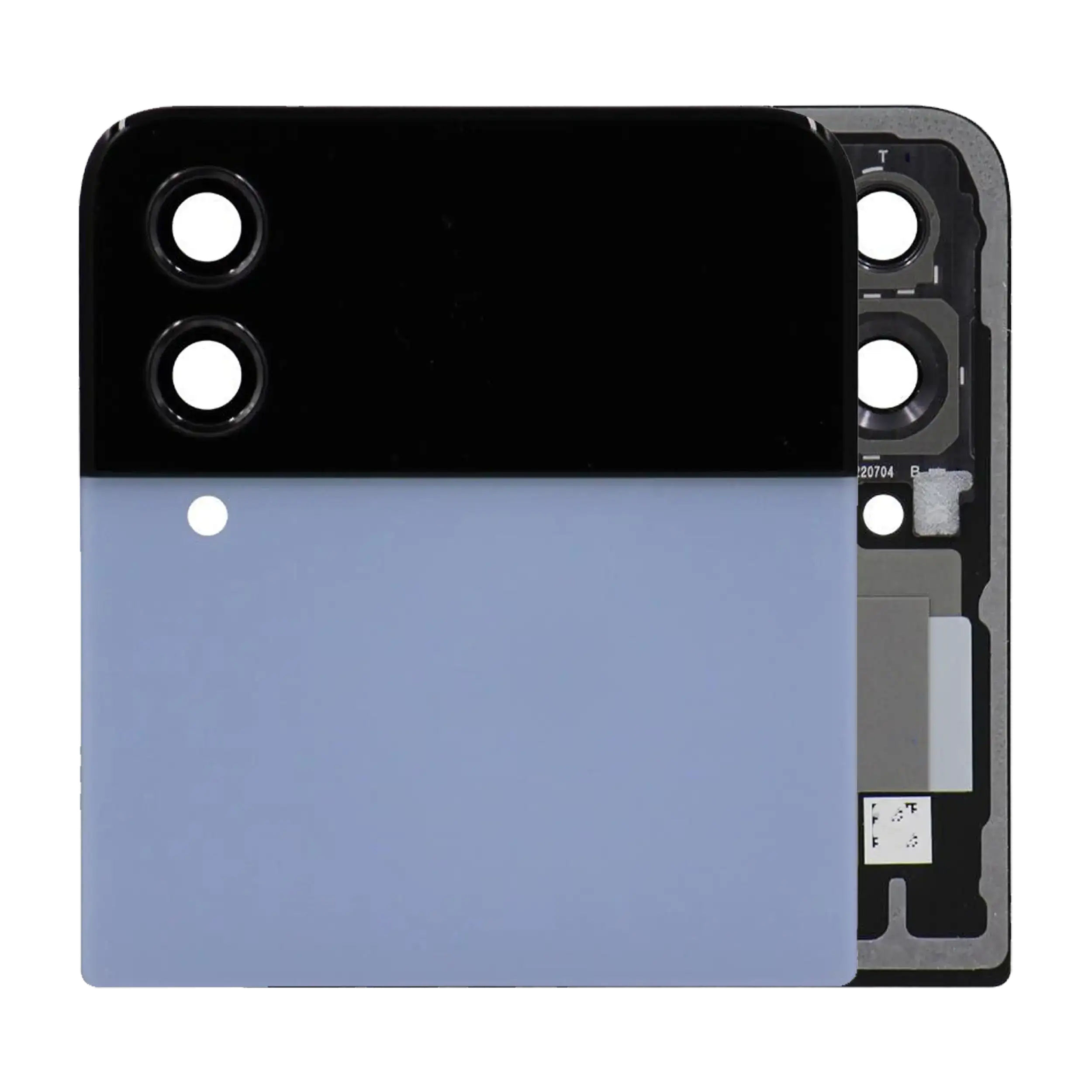Outer Display OLED completo per Samsung Galaxy Z Flip 4 5G (Used Service Pack Pull: Grade B/C) (Blu)