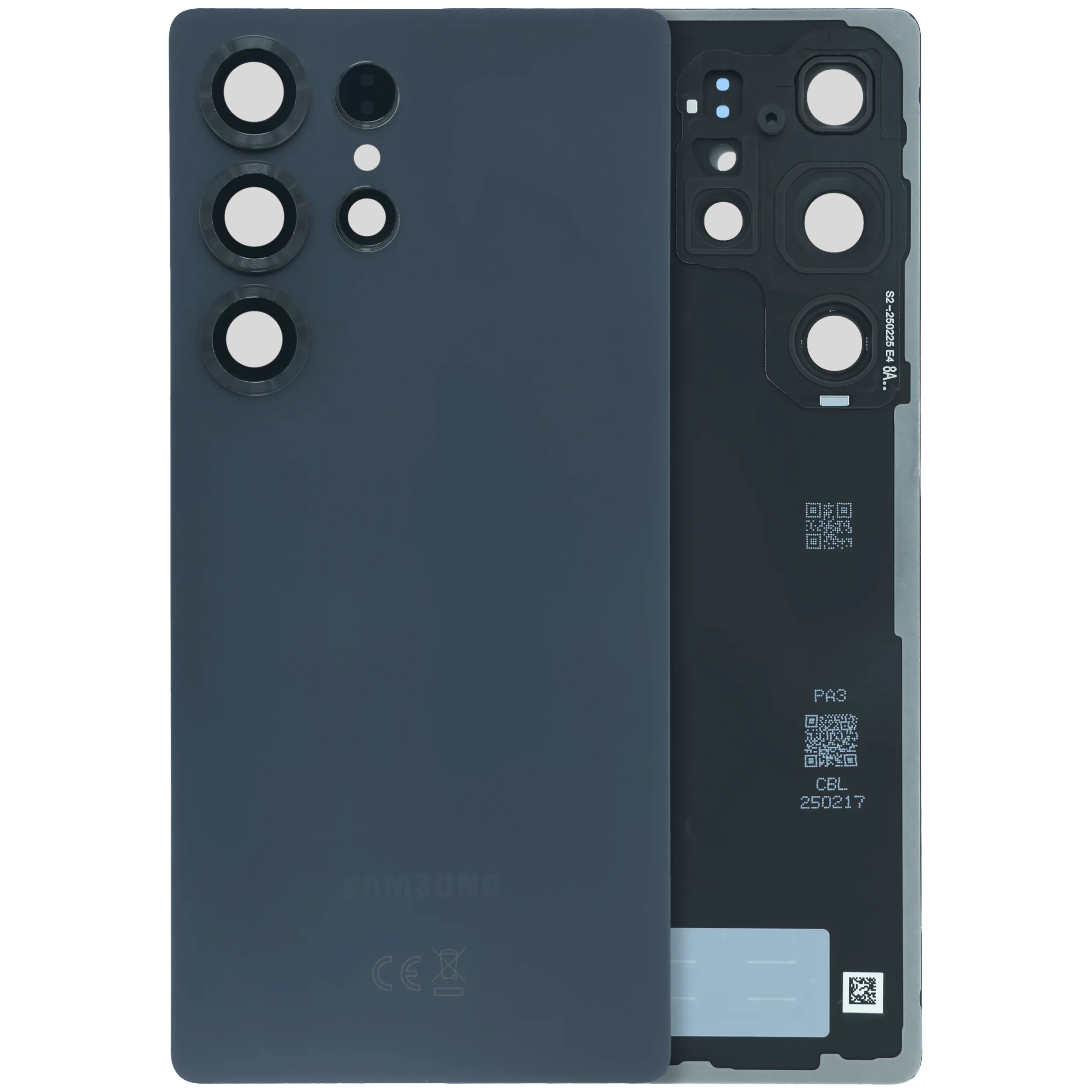 vetro cover posteriore con Vetro fotocamera per Samsung Galaxy S25 Ultra 5G (Service Pack) (Titanio Nero)