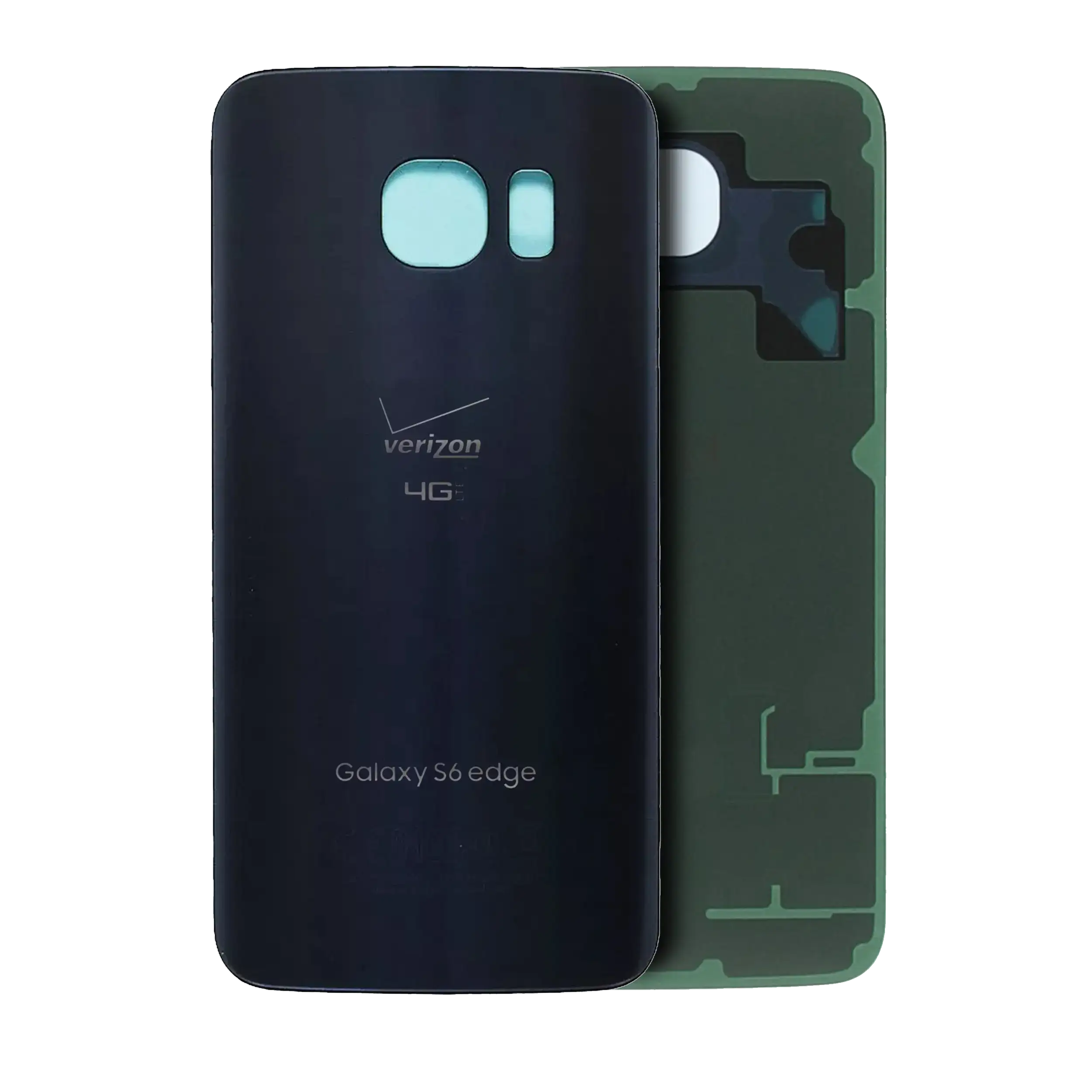 vetro cover posteriore per Samsung Galaxy S6 Edge (Verizon Logo) (Service Pack) (Nero zaffiro)